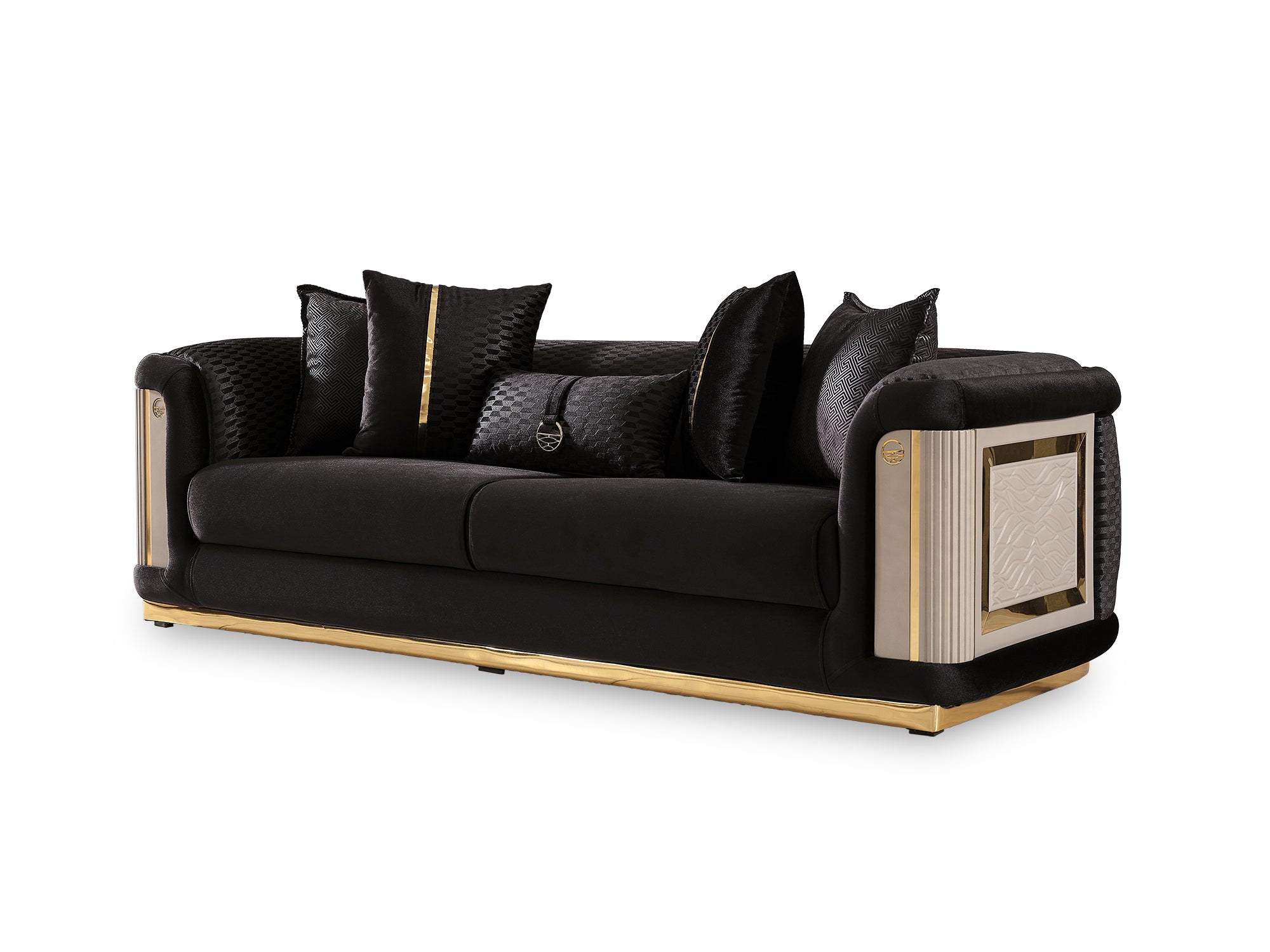 Elegance 3-pieces (Sofa & Loveseat & Chair) Livingroom Set Black