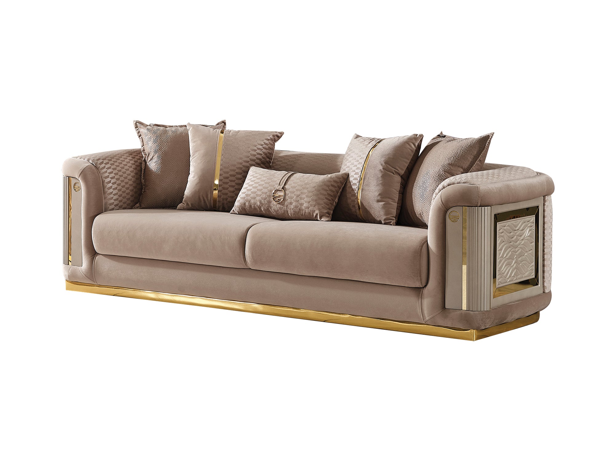 Elegance 3-pieces (Sofa & Loveseat & Chair) Livingroom Set Beige