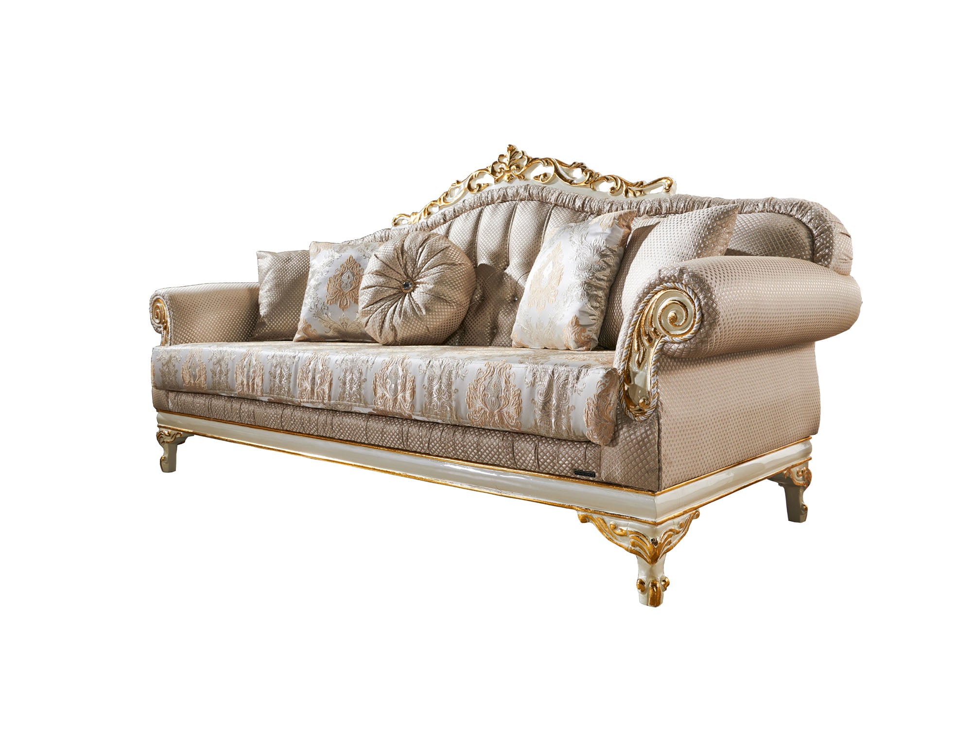 Kardelen 2-pieces (1 Sofa & 1 Loveseat) Livingroom Set Cream