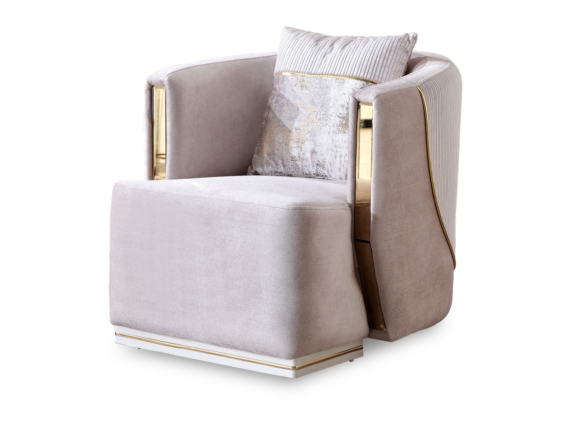 Munich 3-pieces (Sofa & Loveseat & Chair) Livingroom Set Cream