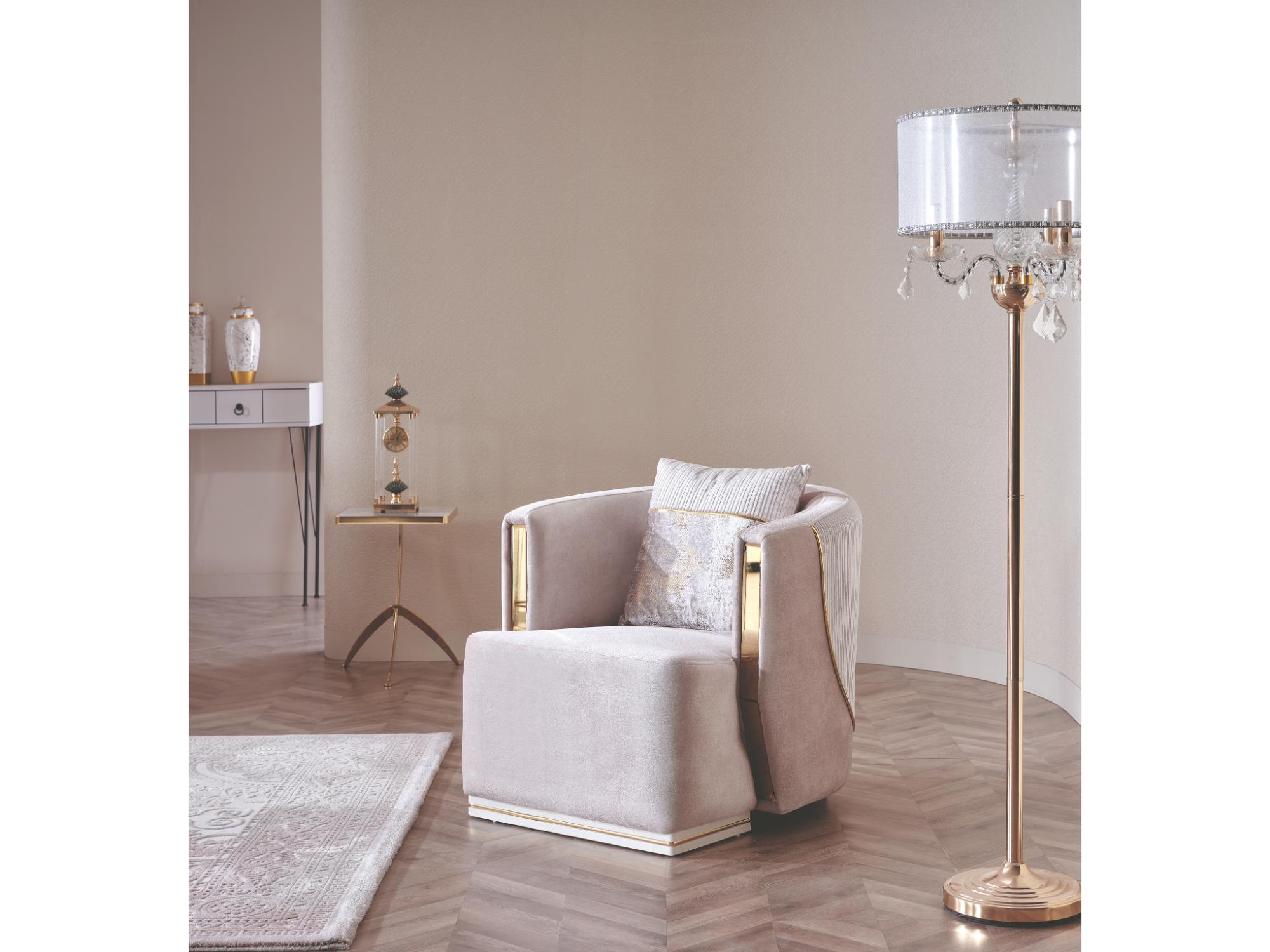Munich 3-pieces (Sofa & Loveseat & Chair) Livingroom Set Cream