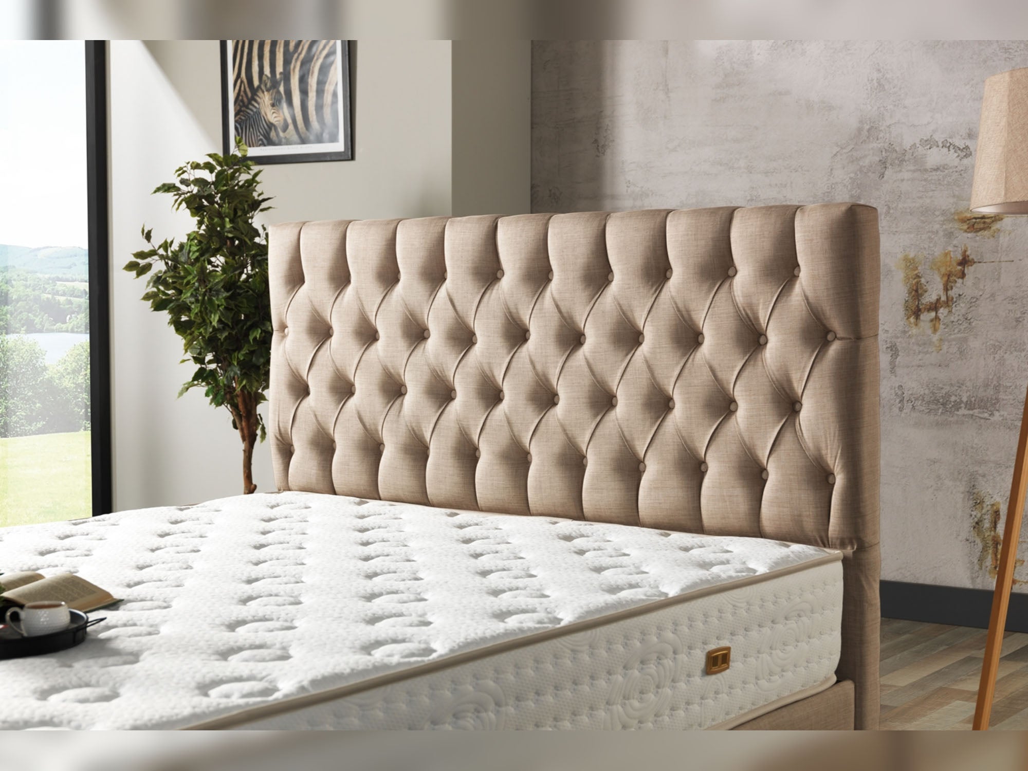 Nevada Storage Bed With Headboard Cream