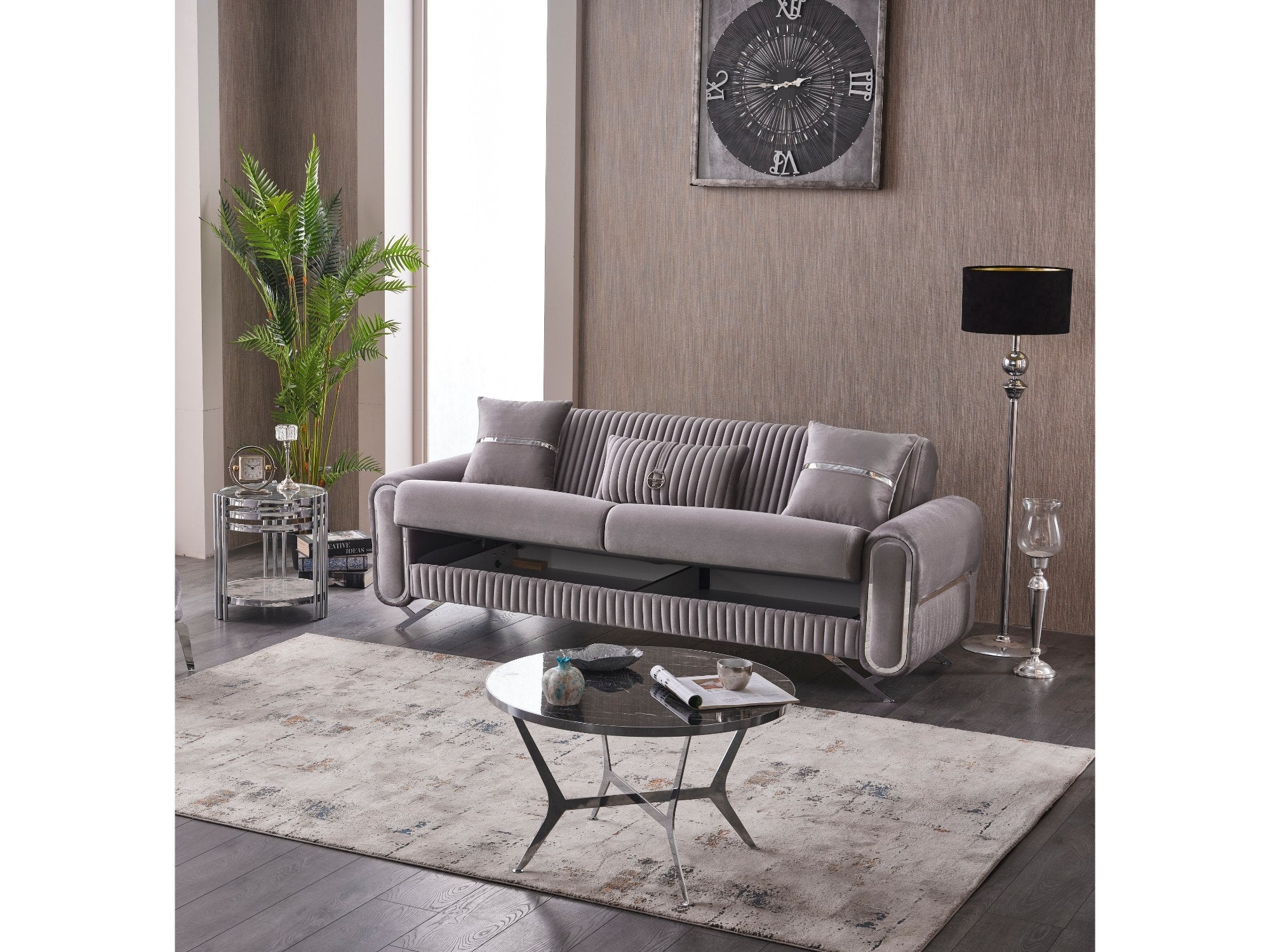 Royal 3-pieces (Sofa & Loveseat & Chair) Livingroom Set Light Grey