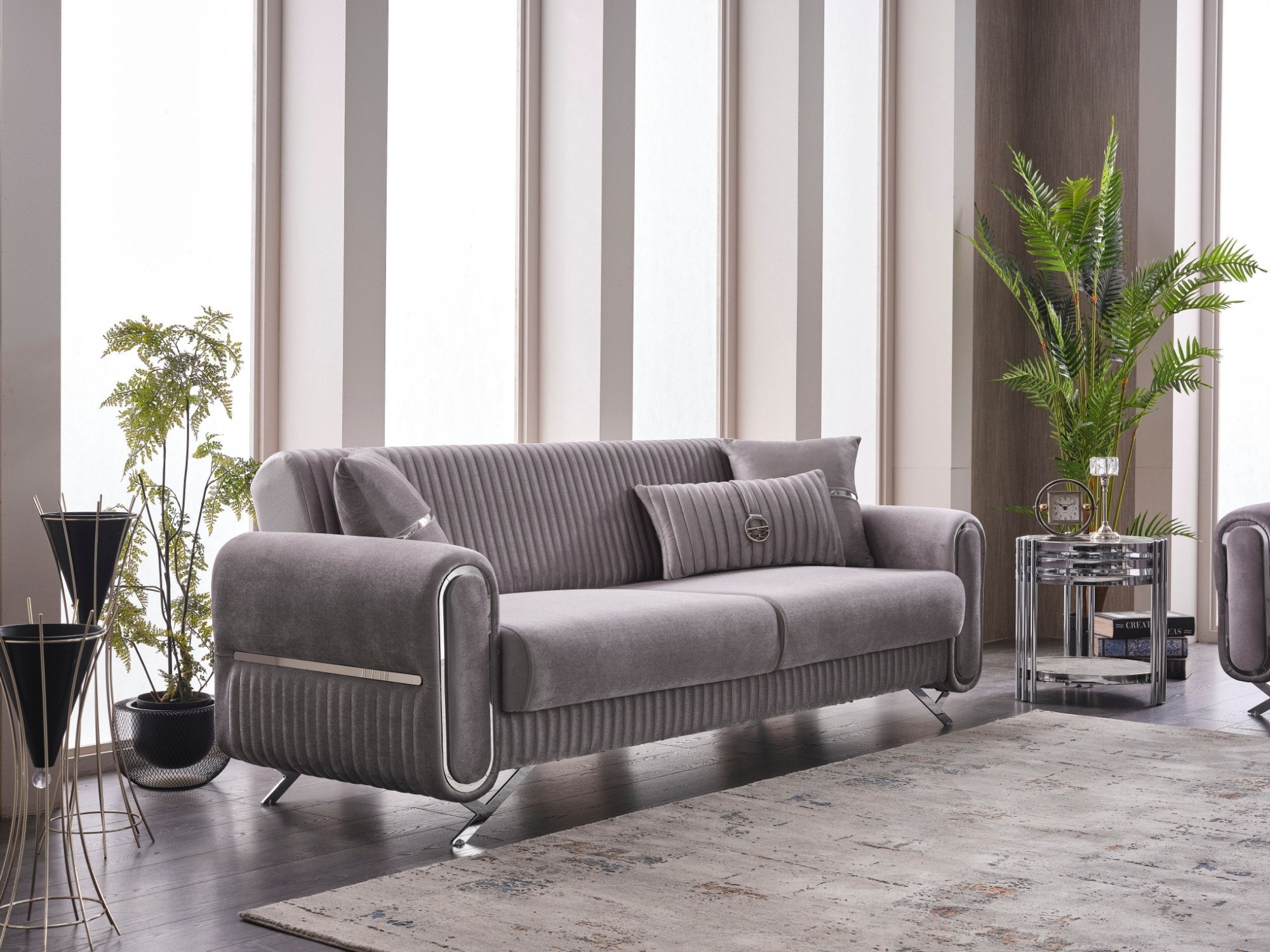 Royal 3-pieces (Sofa & Loveseat & Chair) Livingroom Set Light Grey
