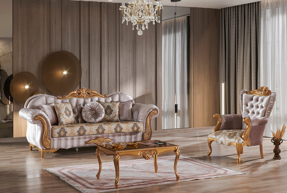 Sultan 4-pieces (2 Sofa & 2 Chair) Livingroom Set Cream