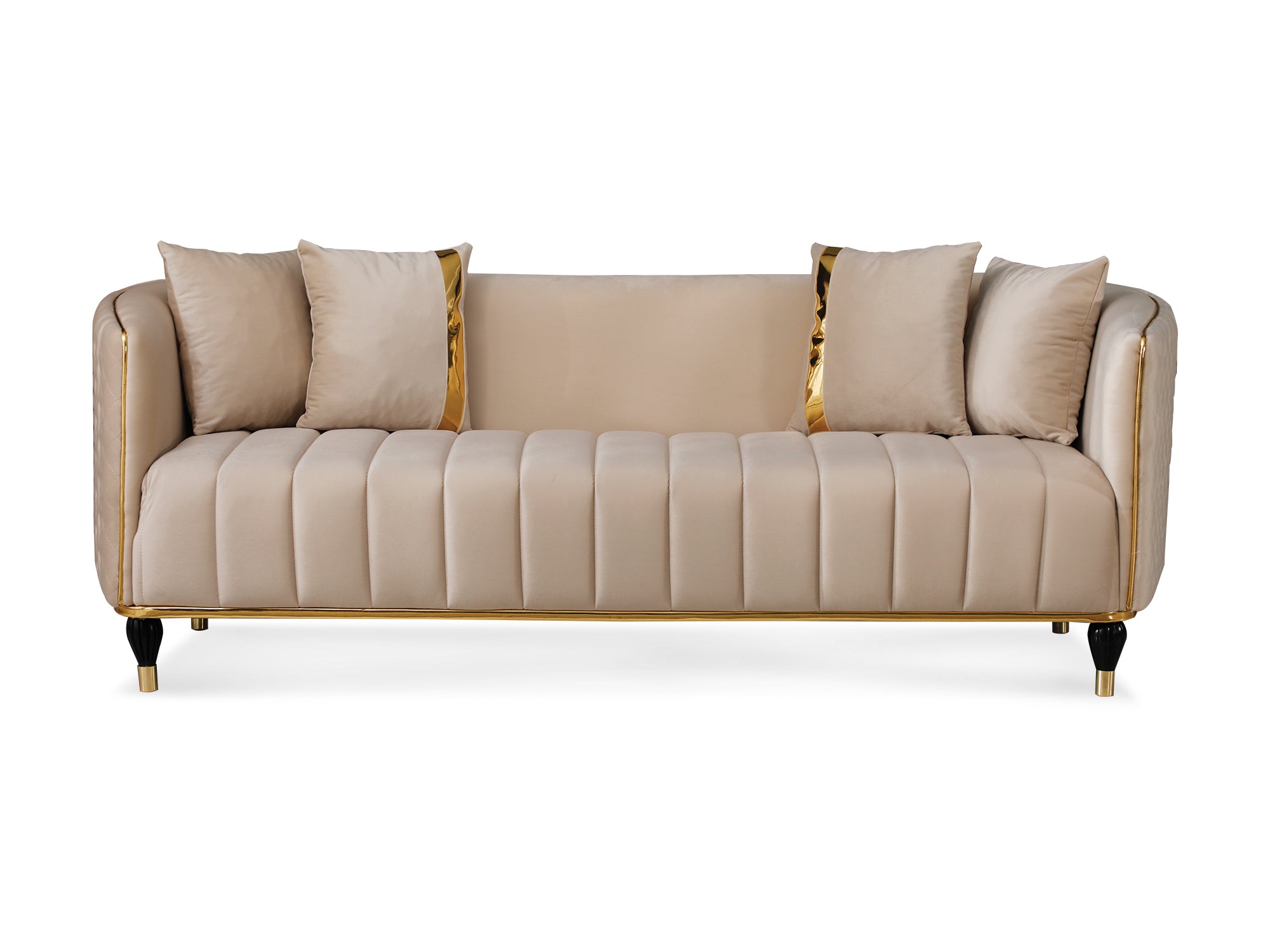Toronto 3-pieces (Sofa & Loveseat & Chair) Livingroom Set Cream