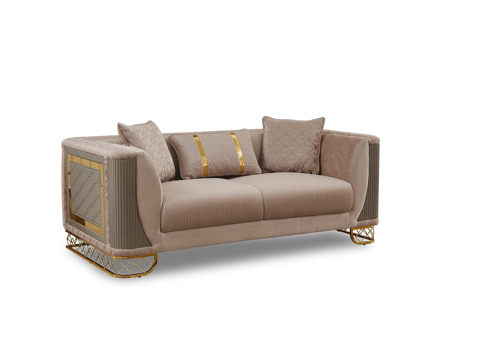 Valentino 3-pieces (Sofa & Loveseat & Chair) Livingroom Set Beige
