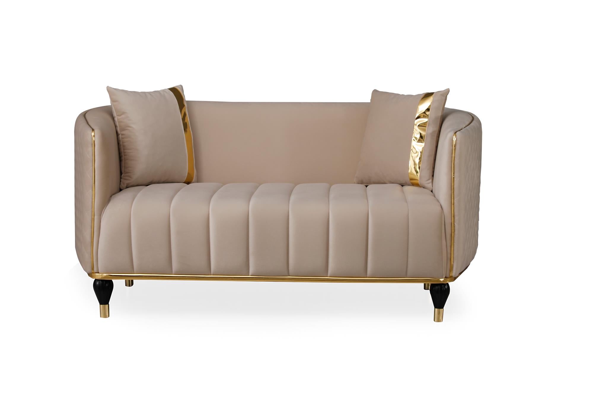 Toronto 3-pieces (Sofa & Loveseat & Chair) Livingroom Set Cream