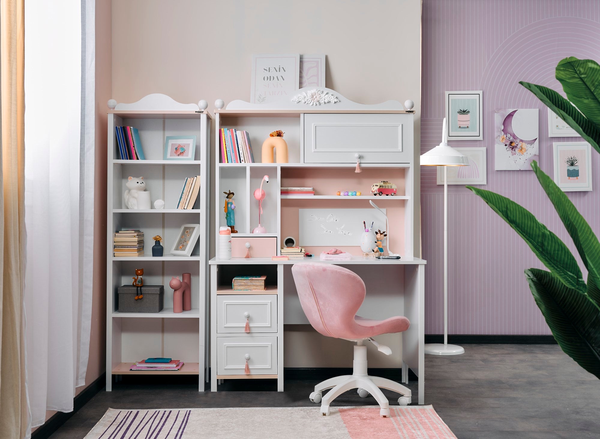 Alya Kids Room Set (Twin Bed &  Study Desk &  Nightstand)