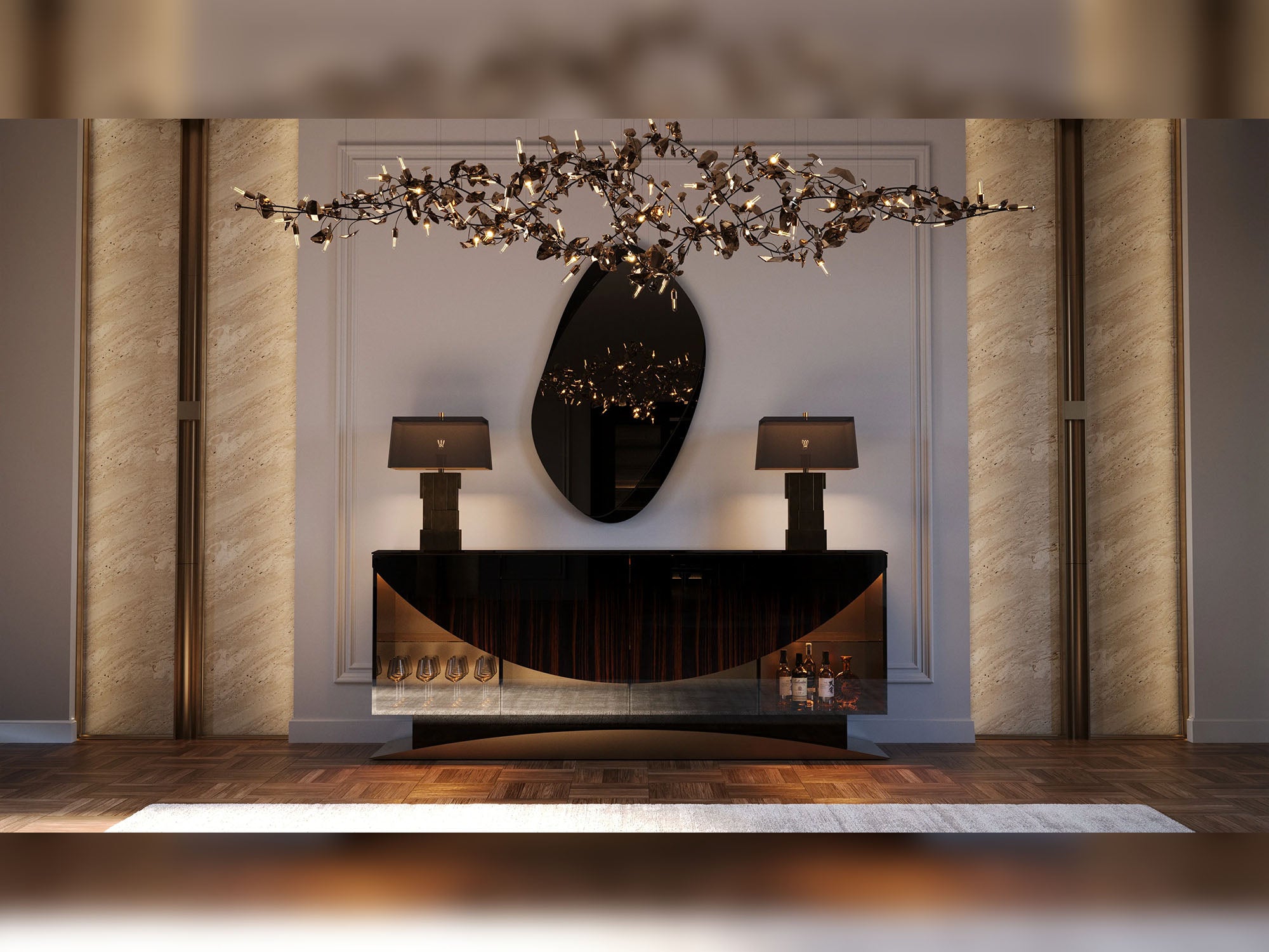 Anka Diningroom (Consol With Mirror & Dining Table & 6 Dining Chair)