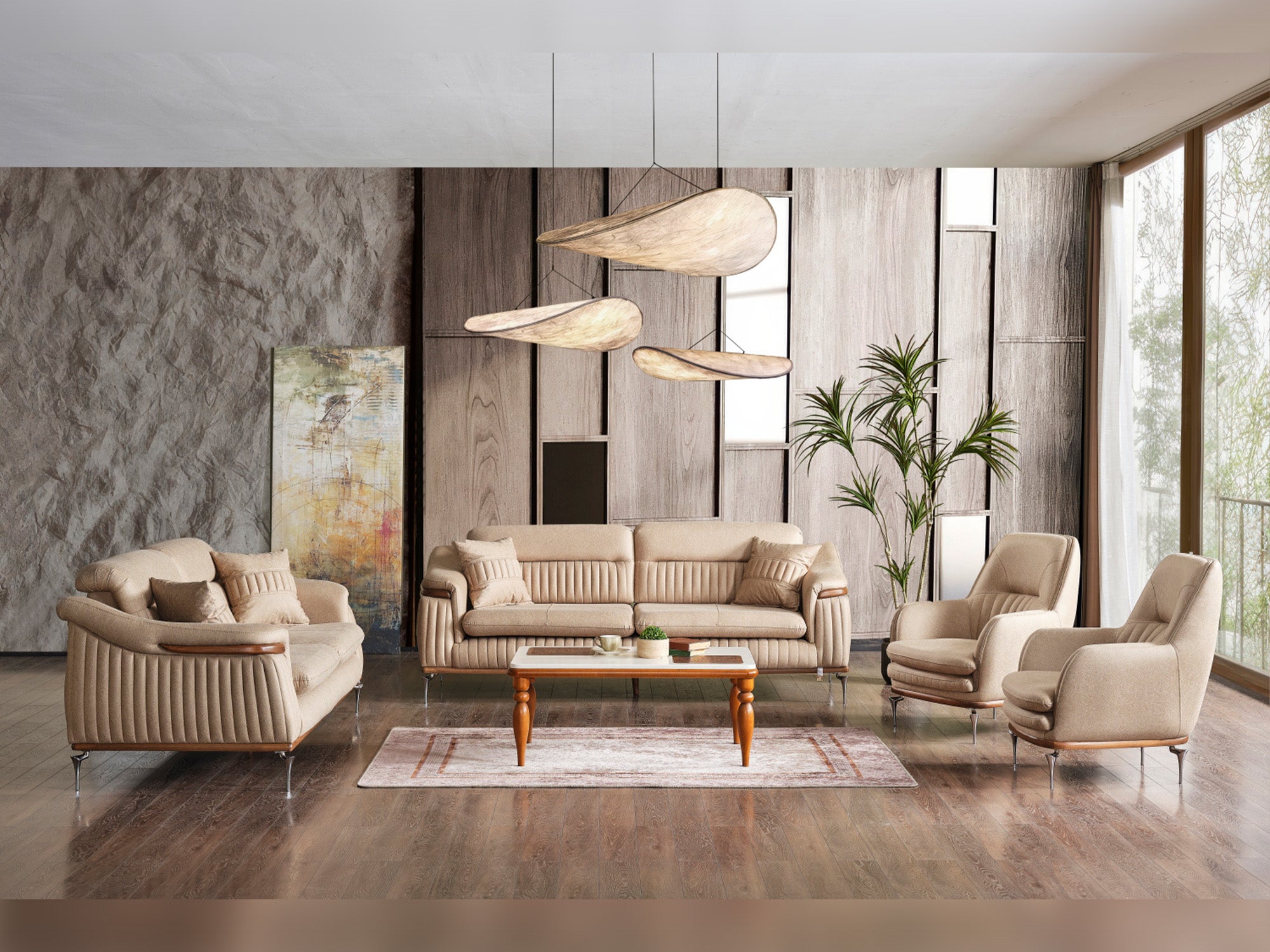 Ahsen 3-pieces (Sofa & Loveseat & Chair) Livingroom