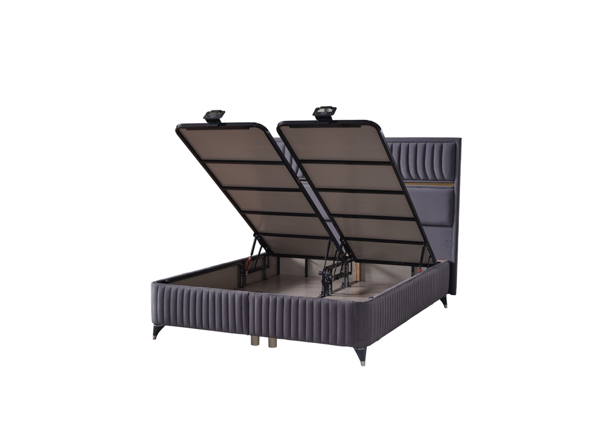 Akasya Storage Bed Fume Without Headboard
