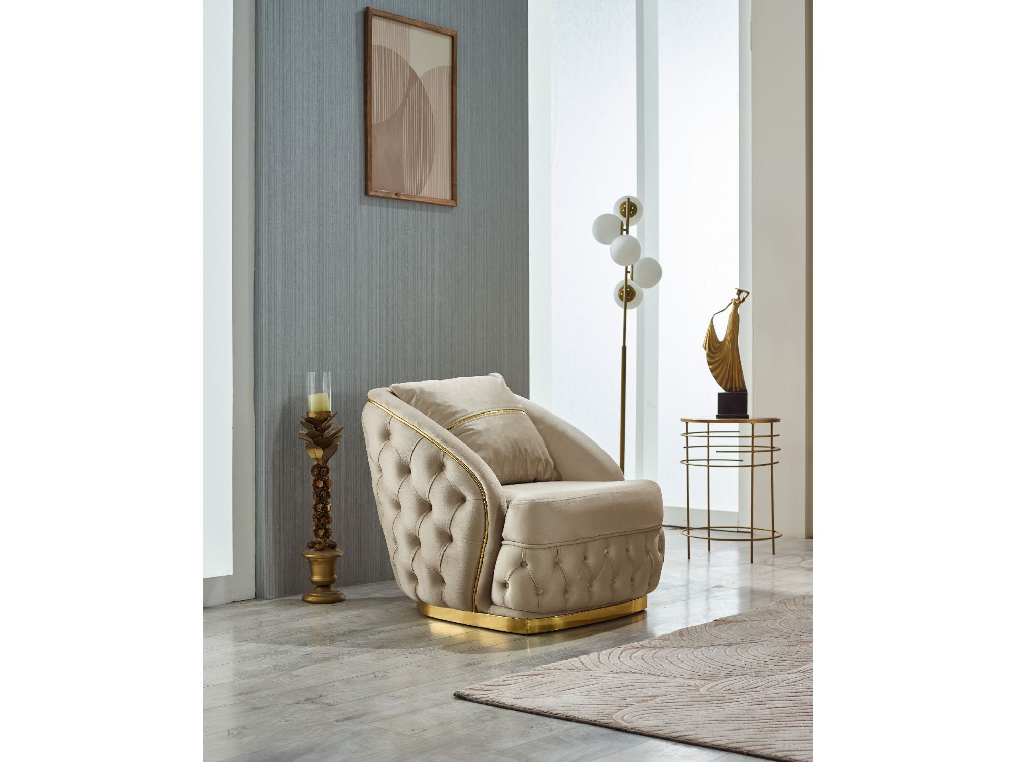 Arizona 3-pieces (Sofa & Loveseat & Chair) Livingroom Set Beige