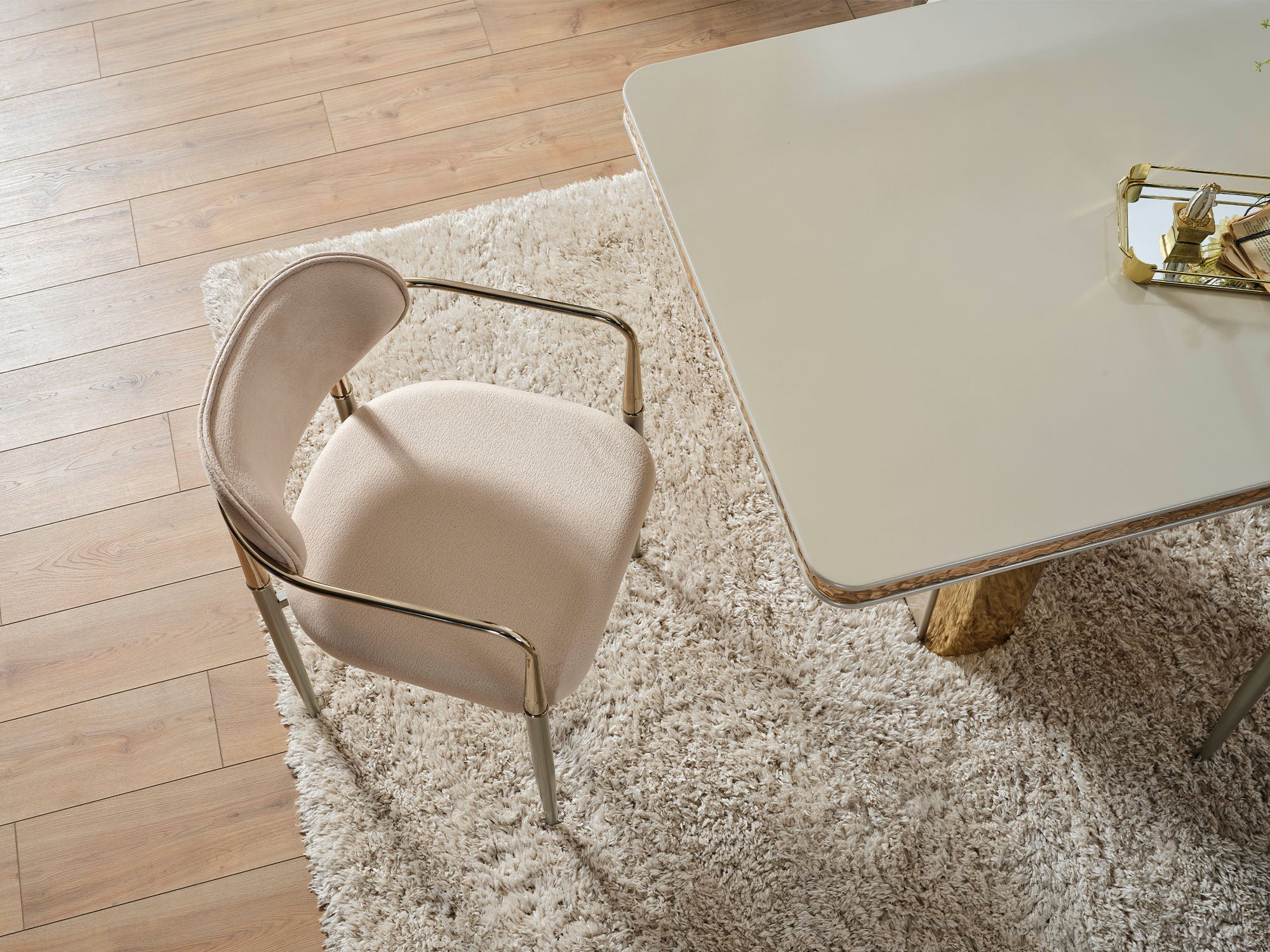 Armoni Elf Diningroom (Consol With Mirror & Dining Table & 6 Dining Chair)