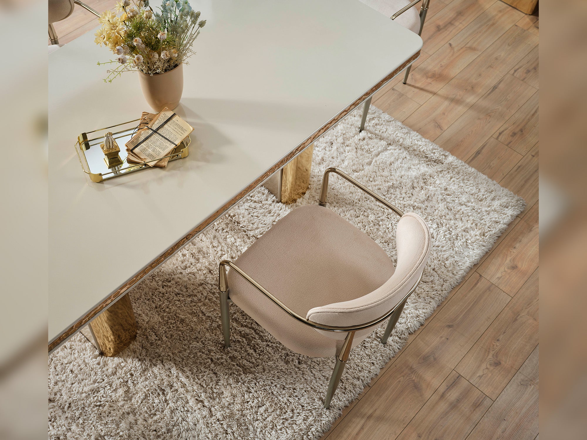 Armoni Elf Diningroom (Consol With Mirror & Dining Table & 6 Dining Chair)