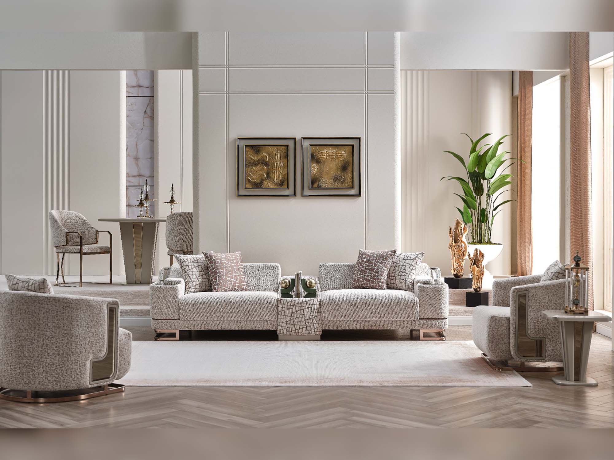 Asel Stationary Four Seat Sofa