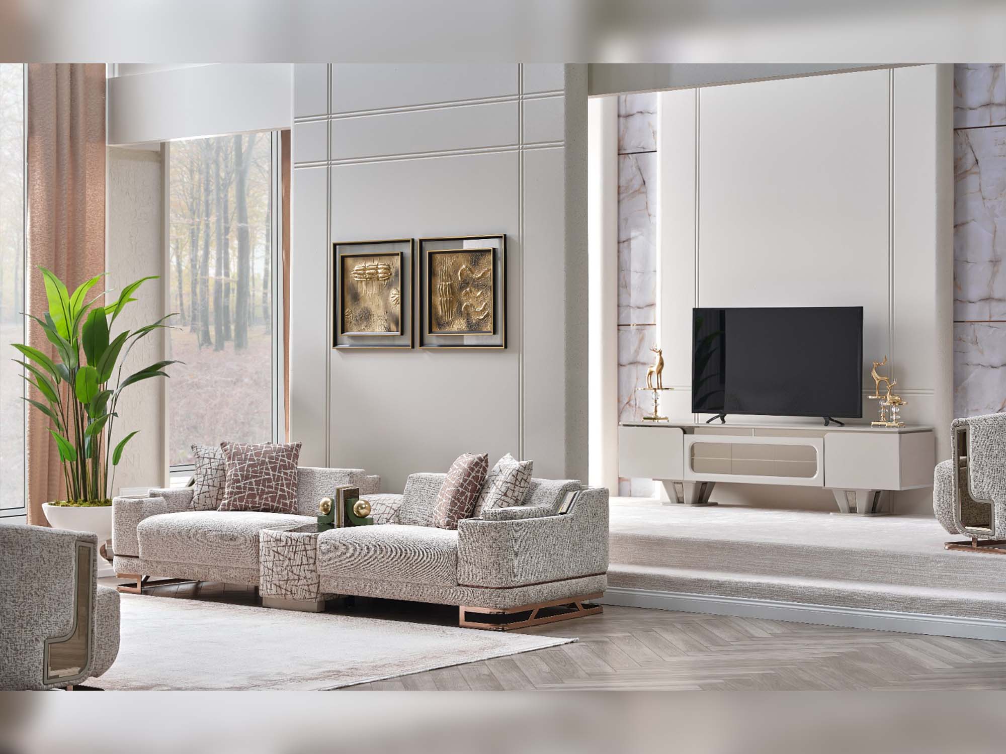 Asel Stationary Four Seat Sofa
