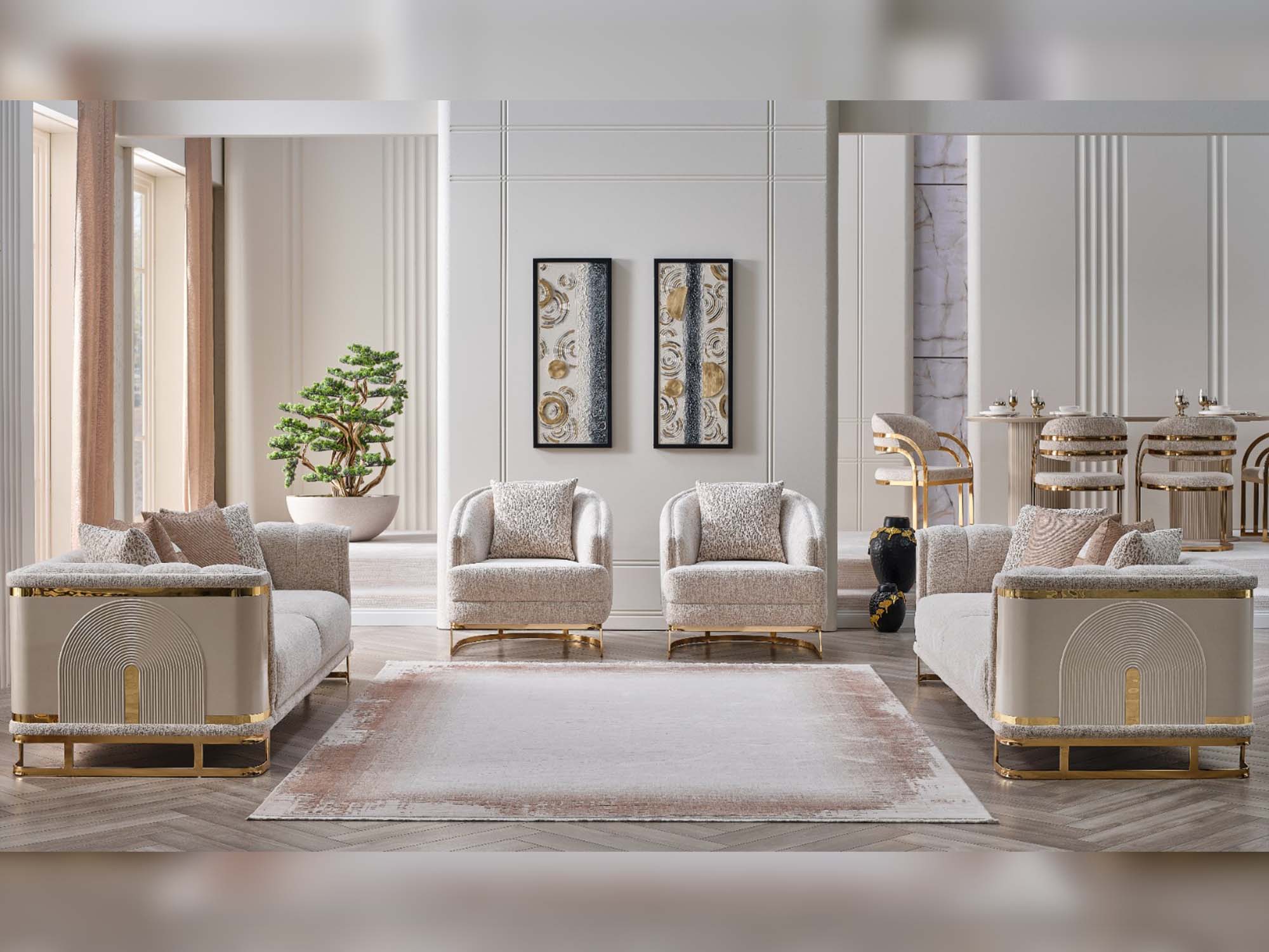 Asos 4-pieces (2 Sofa & 2 Chair) Livingroom