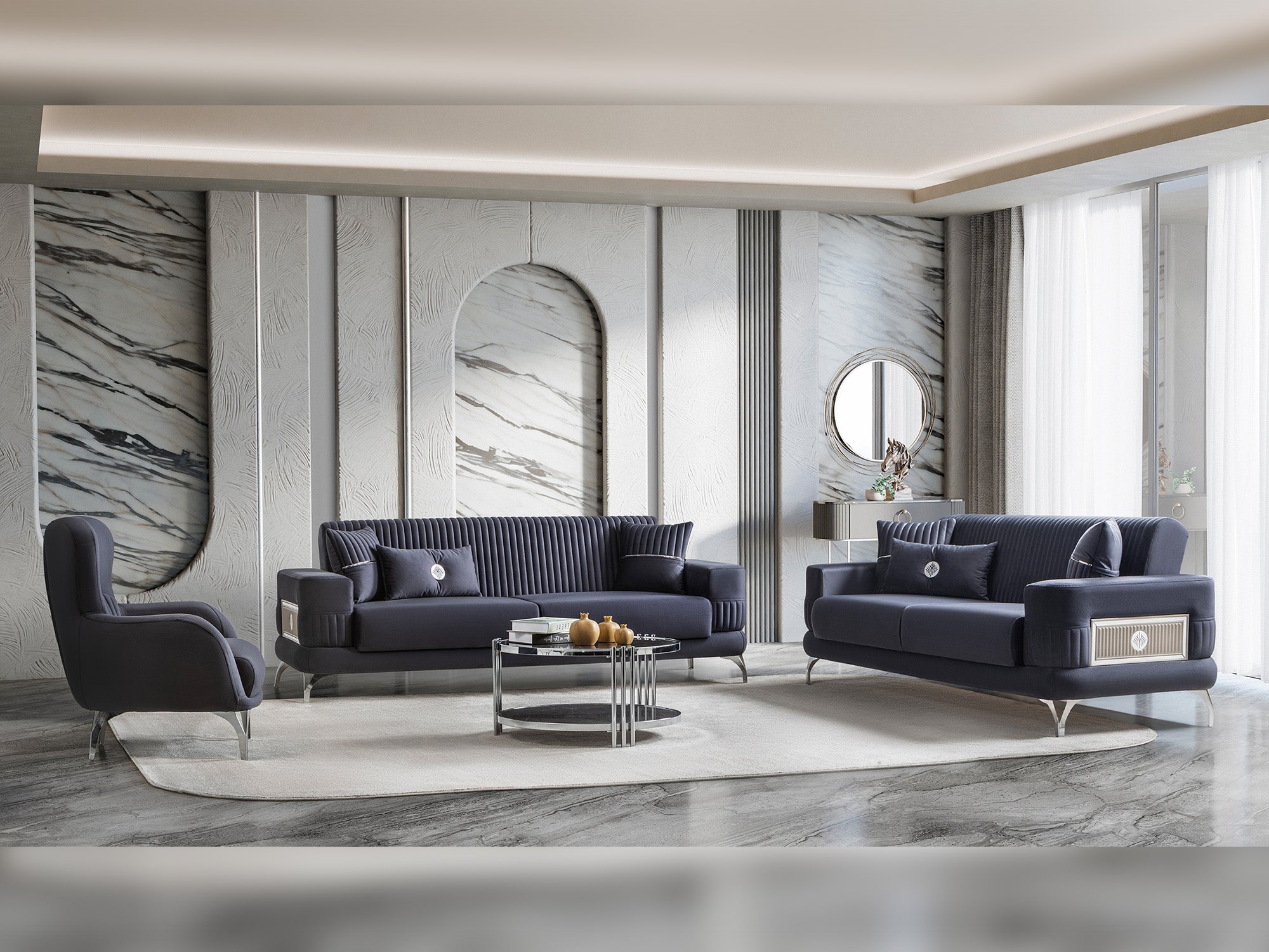 Aspendos 3-pieces (Sofa & Loveseat & Chair) Livingroom Set