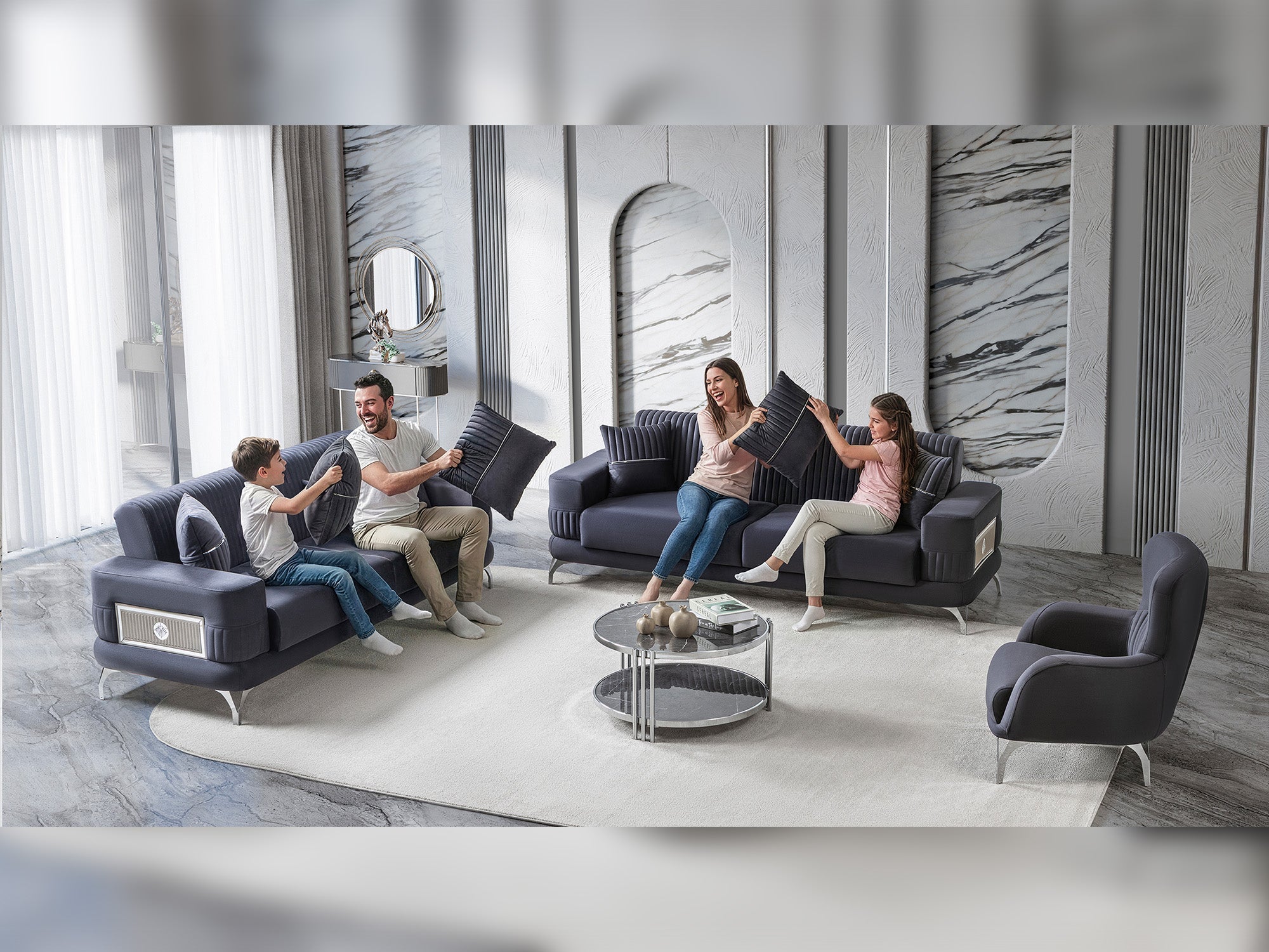 Aspendos 3-pieces (Sofa & Loveseat & Chair) Livingroom Set