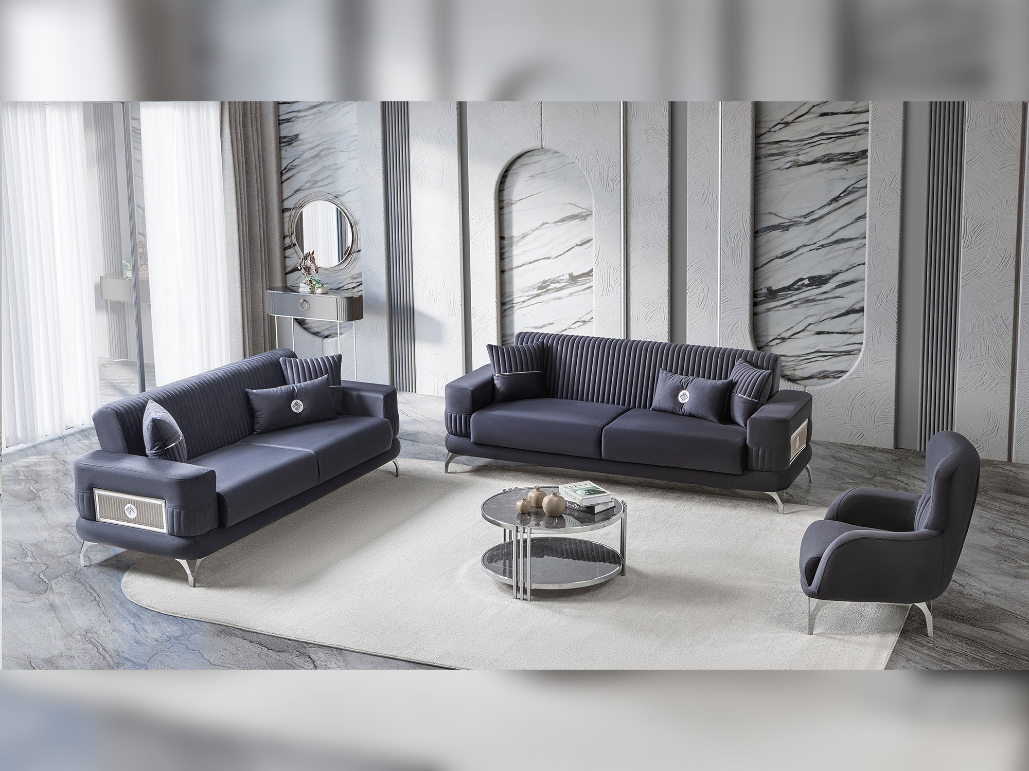 Aspendos 3-pieces (Sofa & Loveseat & Chair) Livingroom Set