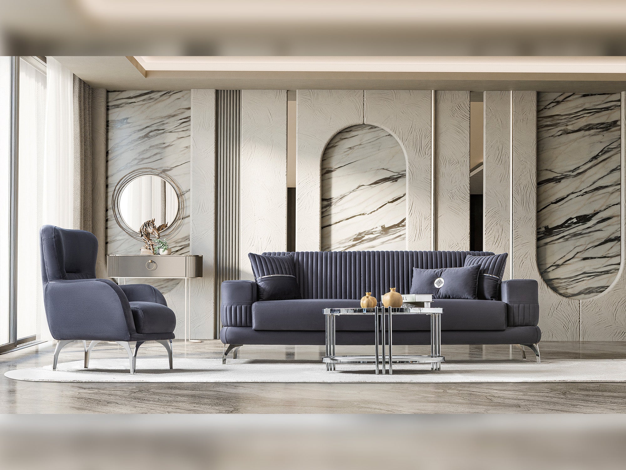 Aspendos 3-pieces (Sofa & Loveseat & Chair) Livingroom Set