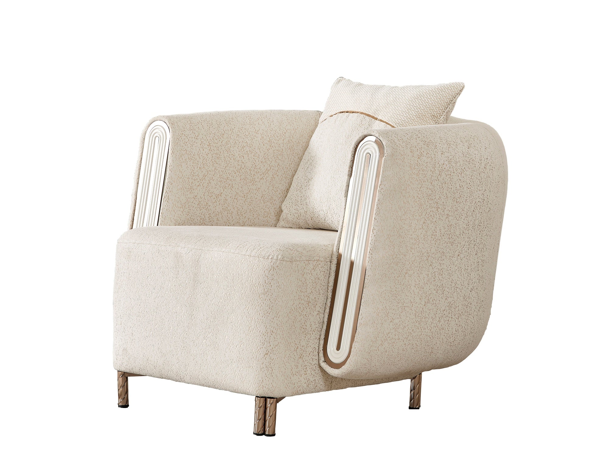 Bella 3-pieces (Sofa & Loveseat & Chair) Livingroom Set Cream