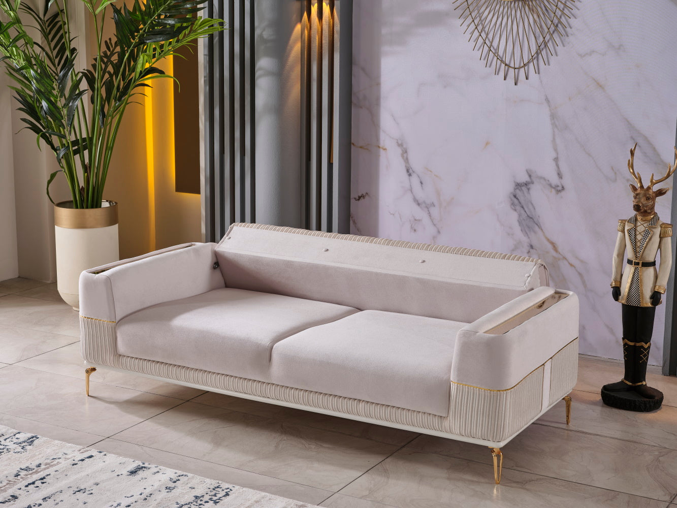 Berlin 3-pieces (Sofa & Loveseat & Chair)Livingroom Set Beige