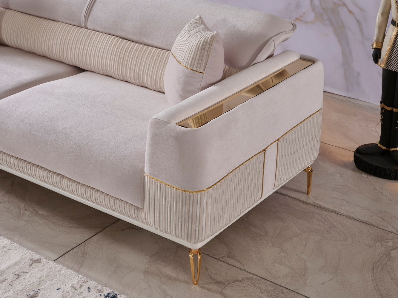 Berlin 3-pieces (Sofa & Loveseat & Chair)Livingroom Set Beige