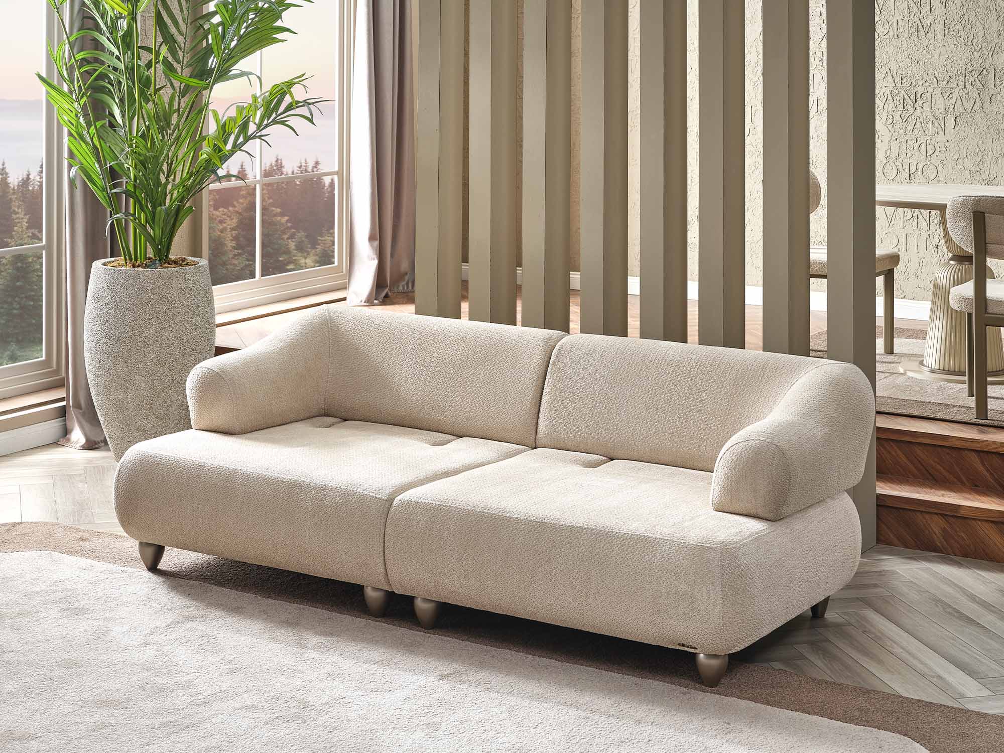 Bern Convertible Loveseat Cream