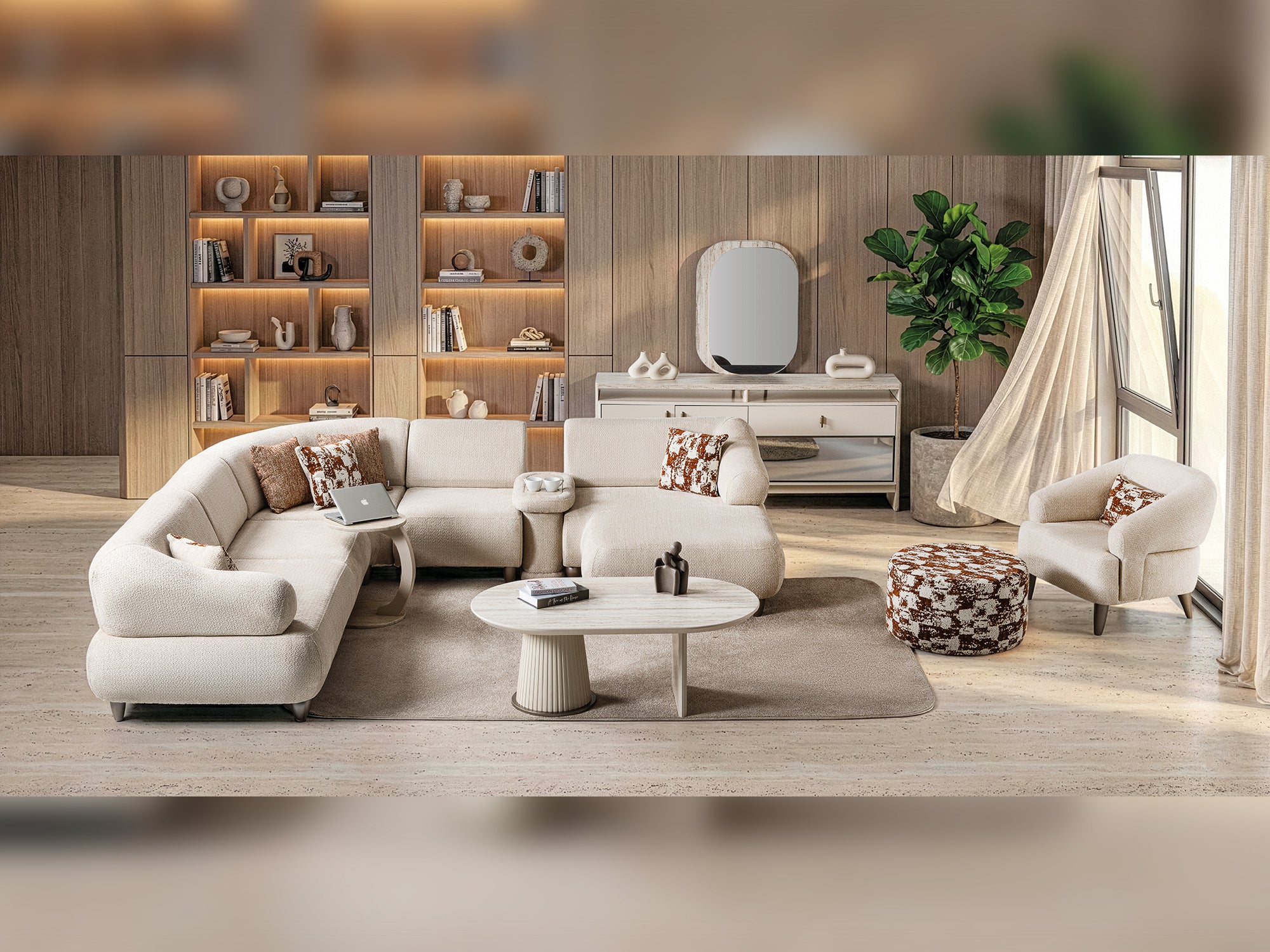 Bern Modular Sectional Sofa Cream