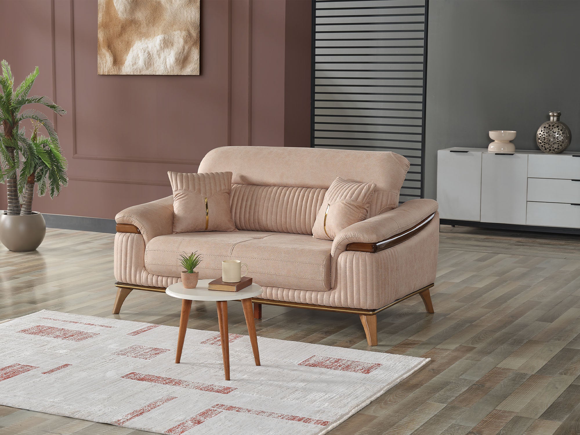 Beta 3-pieces (Sofa & Loveseat & Chair) Livingroom Set Beige