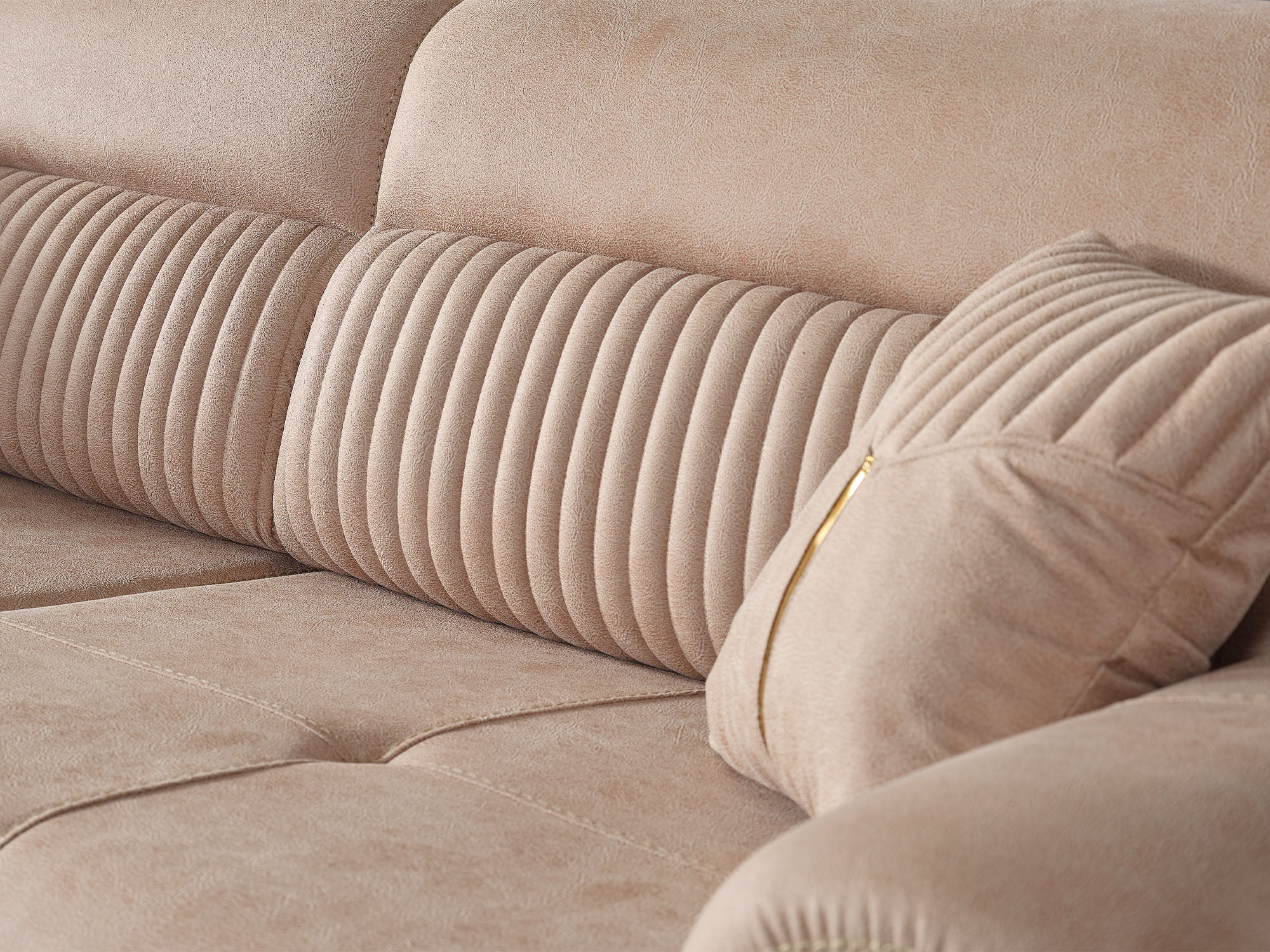 Beta 3-pieces (Sofa & Loveseat & Chair) Livingroom Set Beige