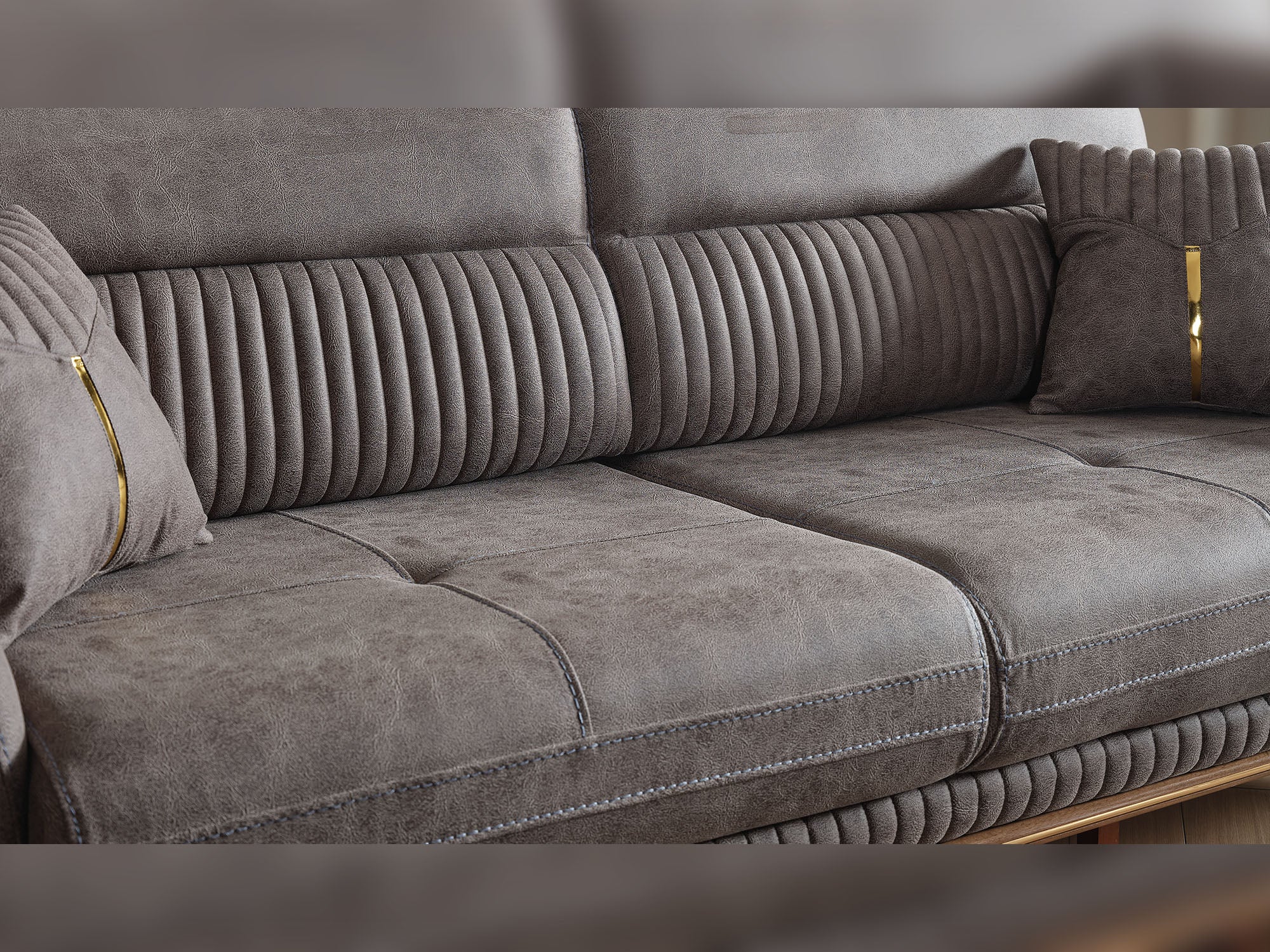 Beta 3-pieces (Sofa & Loveseat & Chair) Livingroom Set Fume