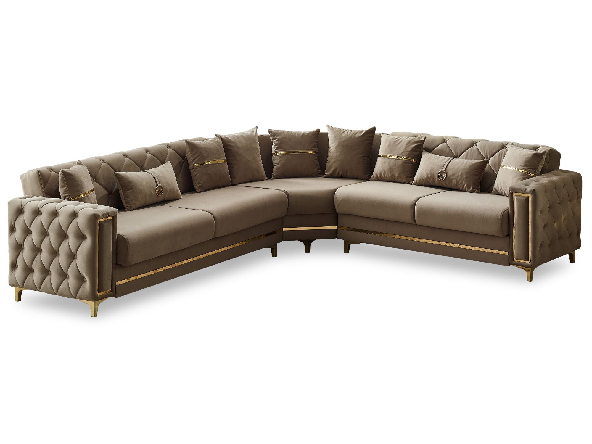 Bolivya Convertible Sectional Sofa Beige