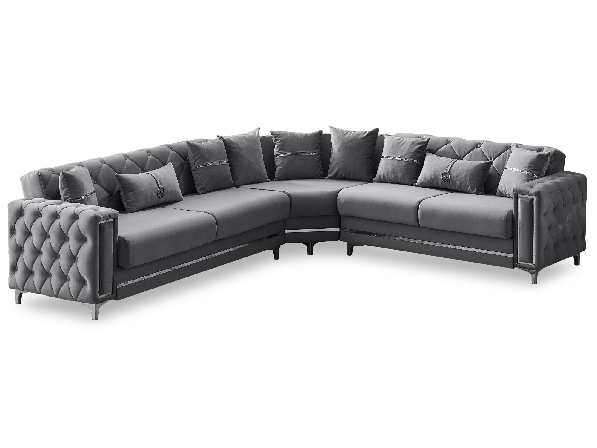 Bolivya Convertible Sectional Sofa Grey