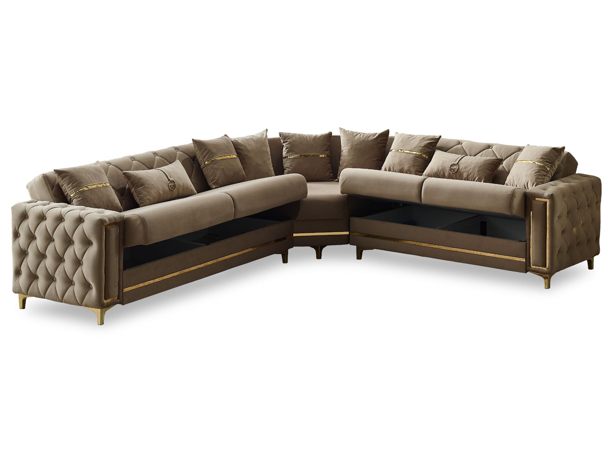 Bolivya Convertible Sectional Sofa Beige