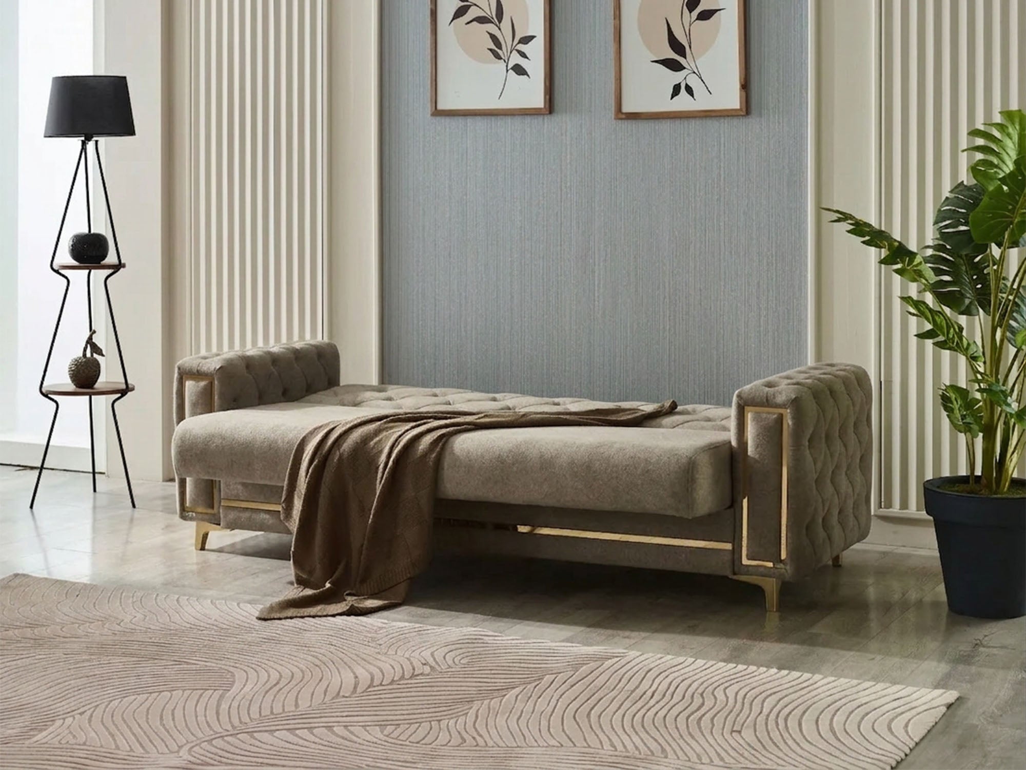 Bolivya Convertible Sofa Beige