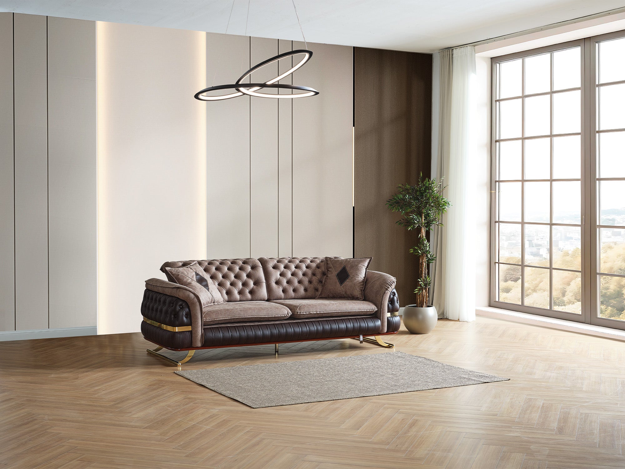 Bravo 3-pieces (Sofa & Loveseat & Chair) Livingroom Set Brown