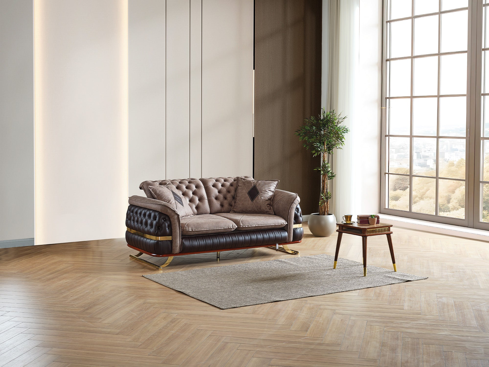 Bravo 3-pieces (Sofa & Loveseat & Chair) Livingroom Set Brown