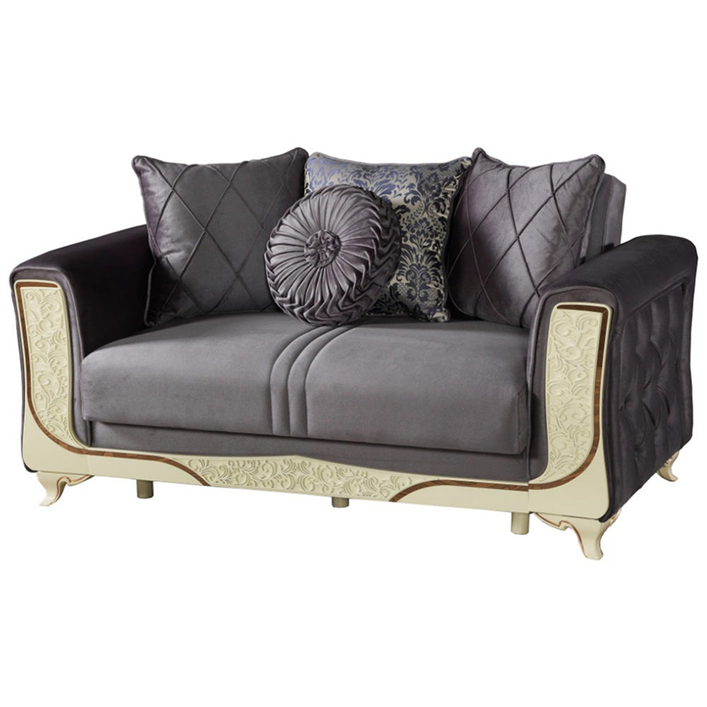 Carmen Convertible Loveseat Dark Grey
