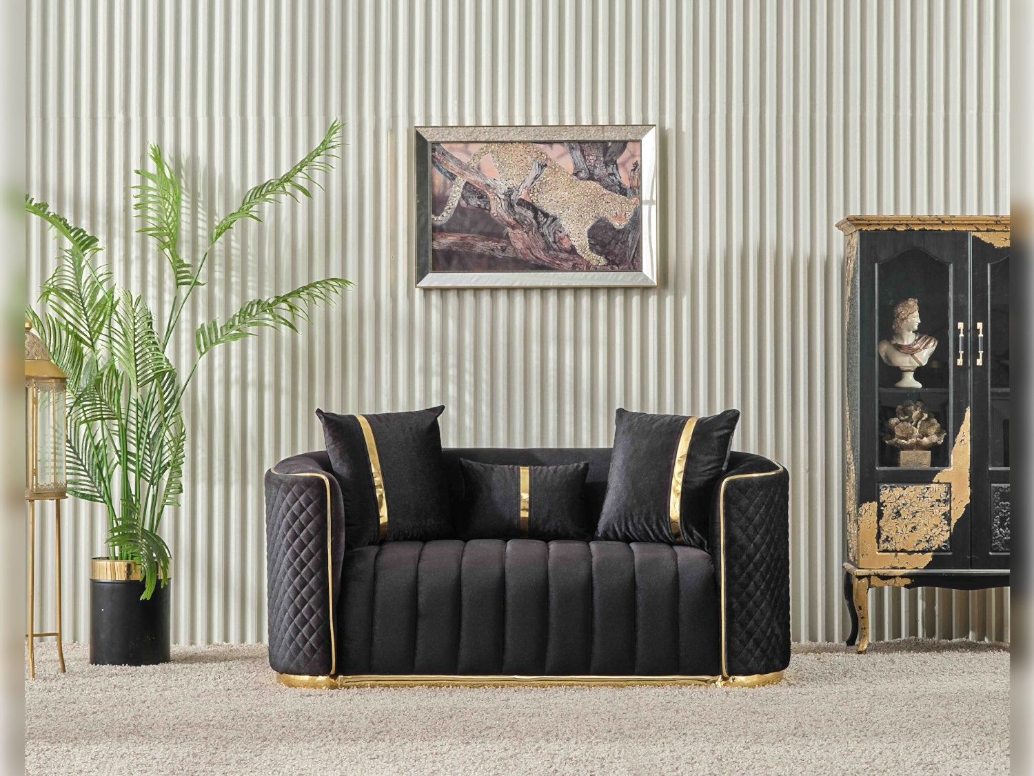 Ceko Stationary Loveseat Cream