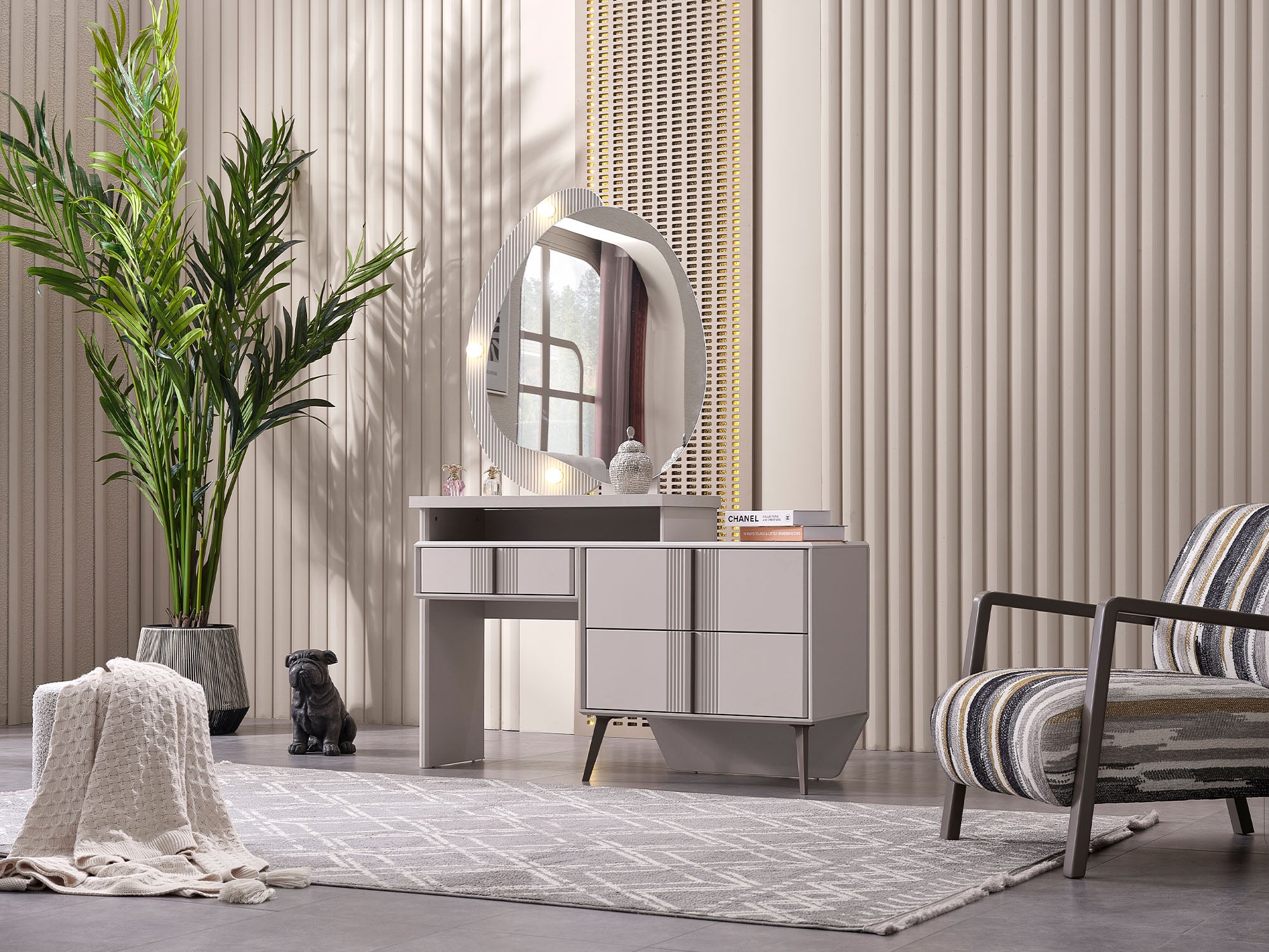 Cenova Bedroom (Queen Frame With Headboard & Dresser With Mirror & 2 Nightstand)