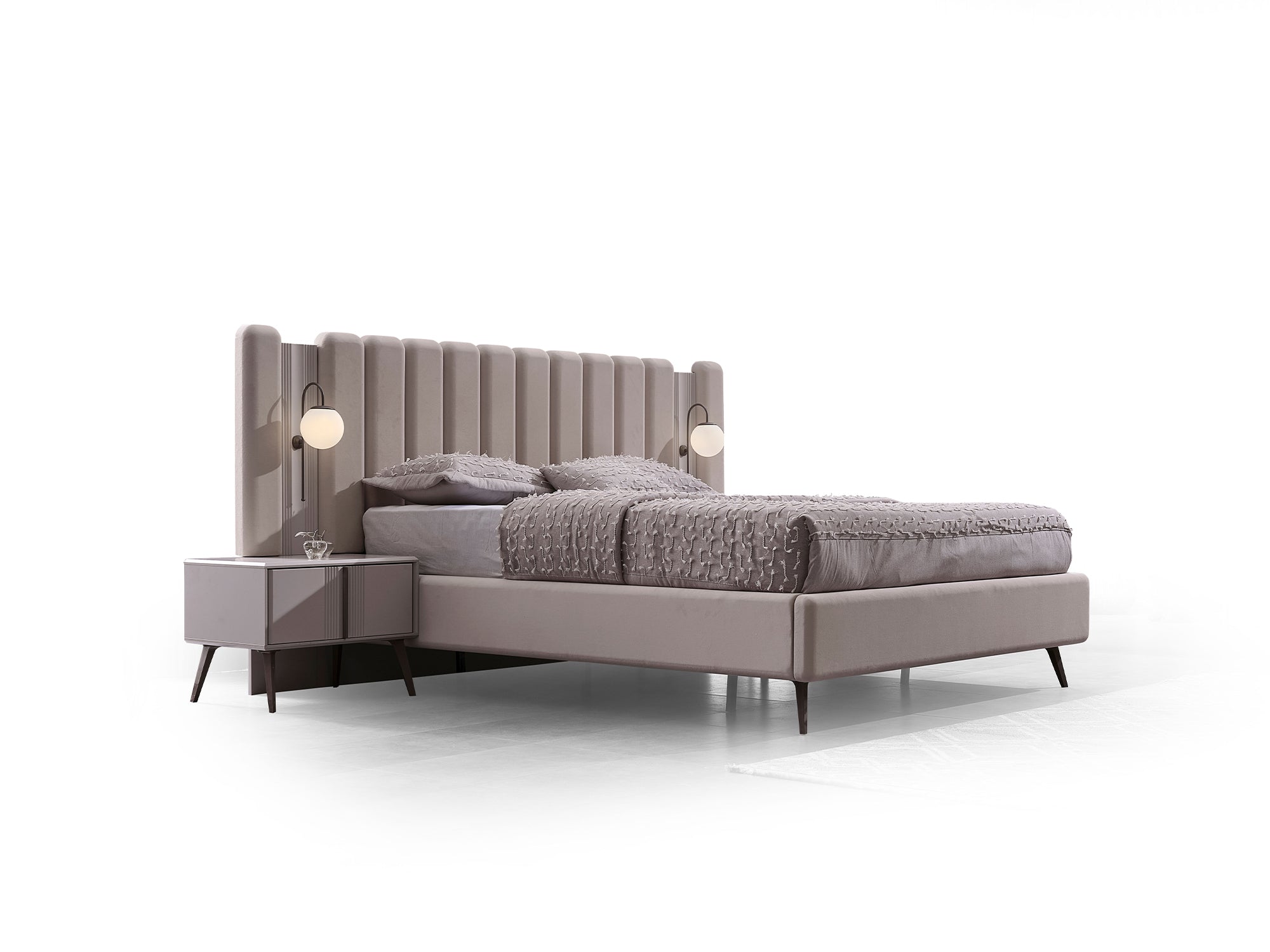 Cenova Bedroom (Queen Frame With Headboard & Dresser With Mirror & 2 Nightstand)