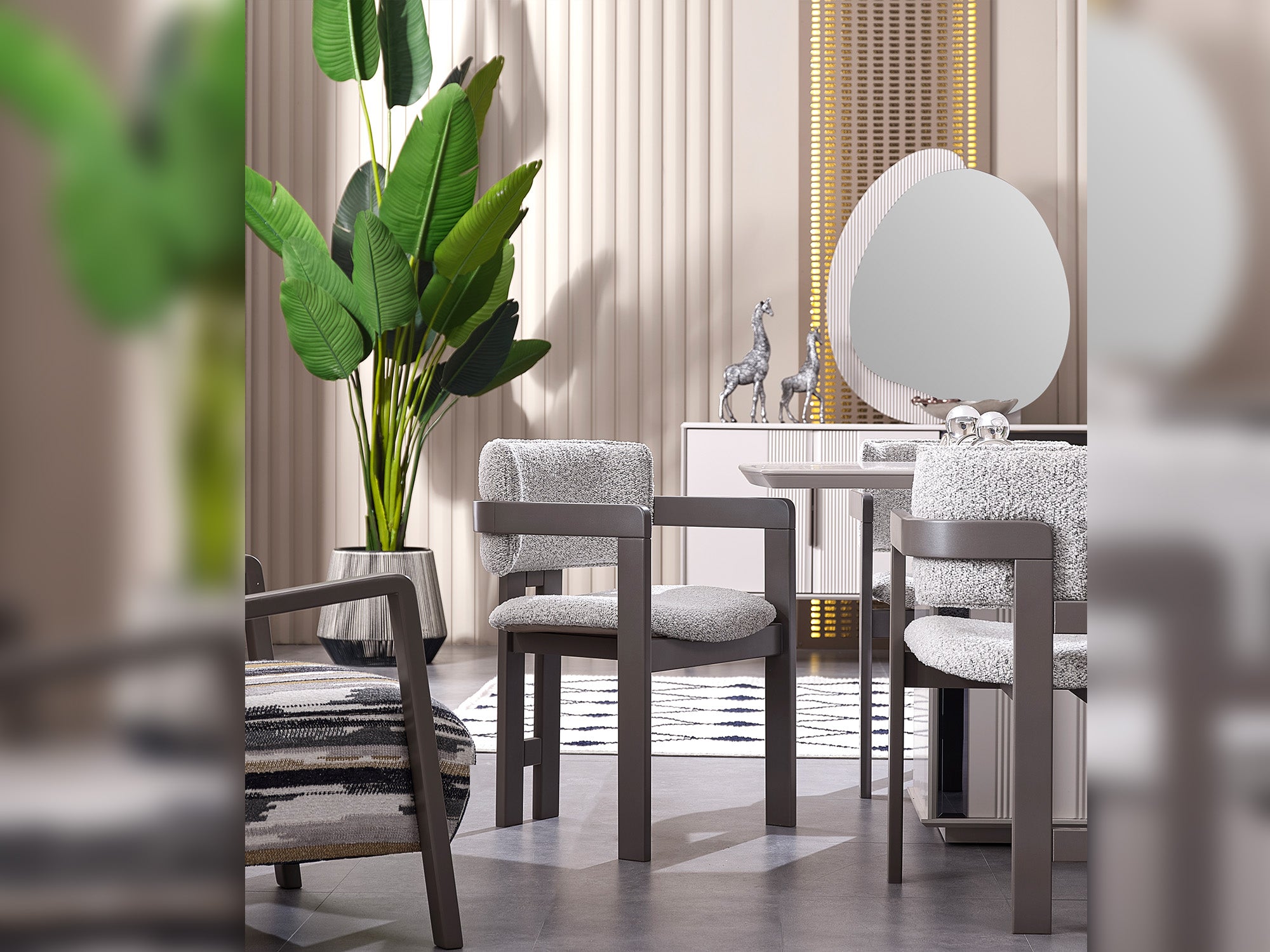 Cenova Diningroom (Consol With Mirror & Dining Table & 6 Dining Chair)