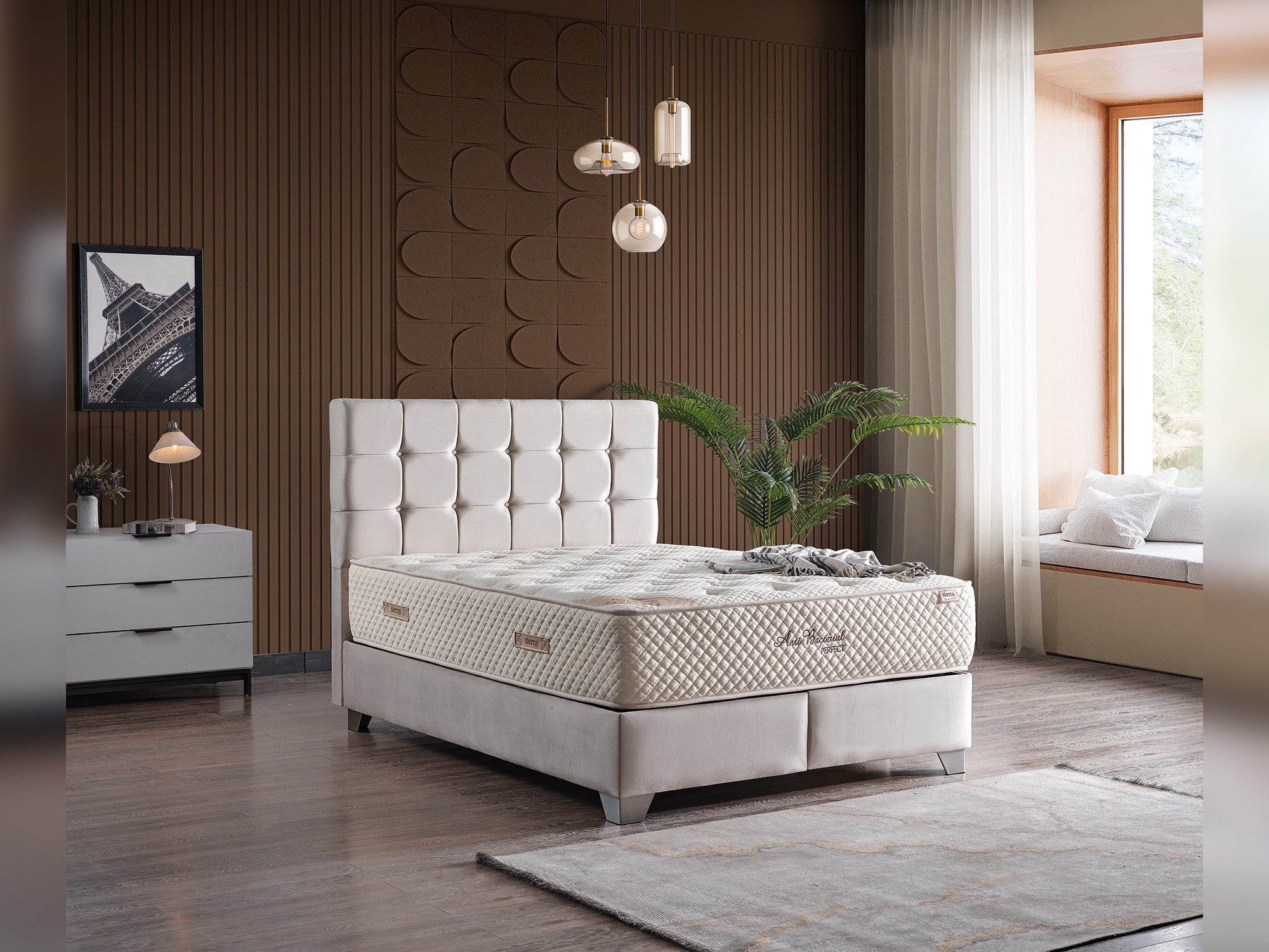 Cenova Storage Bed With Headboard Cream