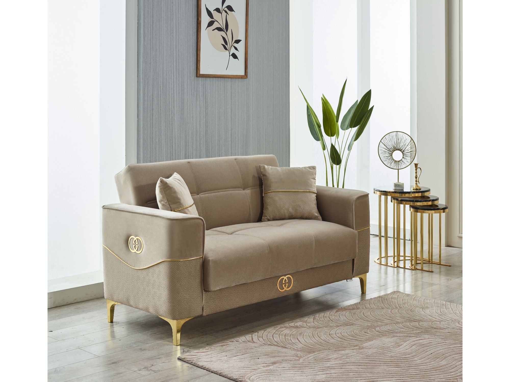 Clara 3-pieces (Sofa & Loveseat & Chair) Livingroom Set Beige