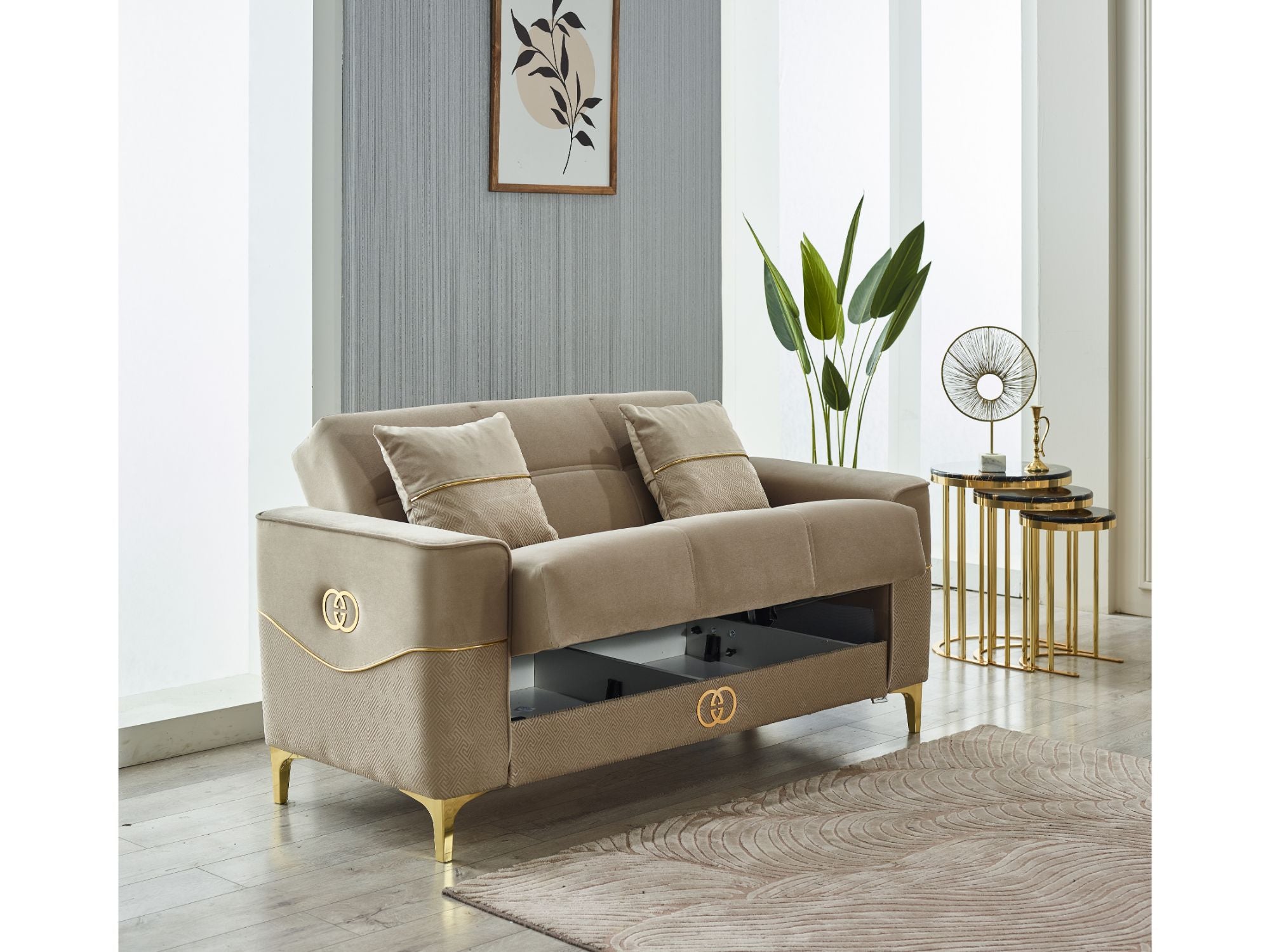 Clara 3-pieces (Sofa & Loveseat & Chair) Livingroom Set Beige
