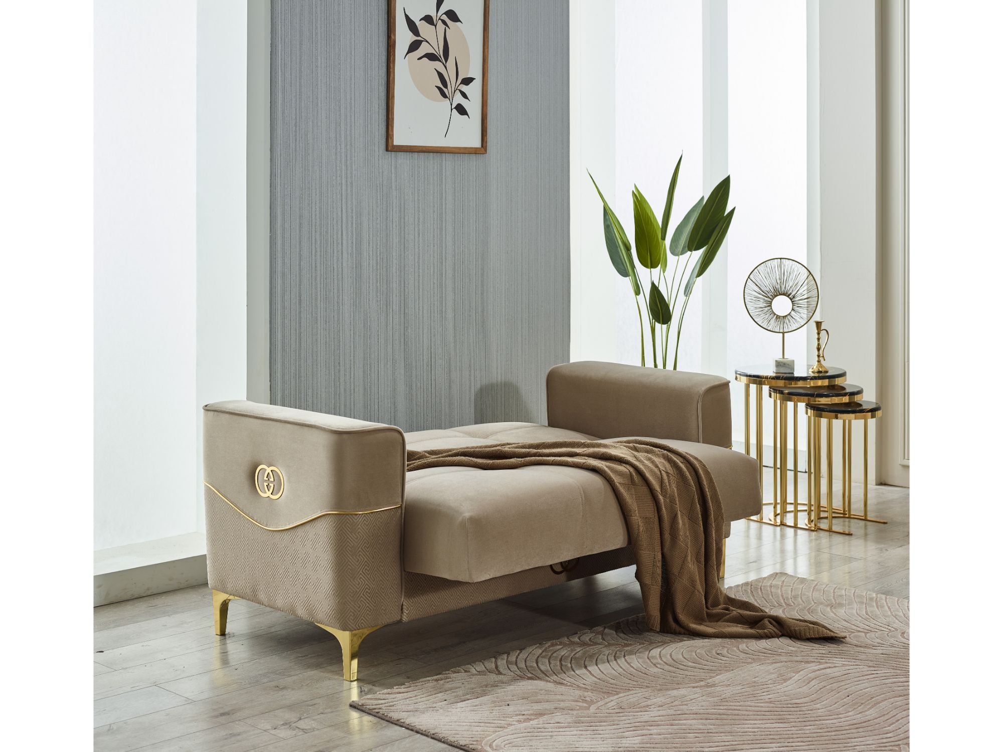 Clara 3-pieces (Sofa & Loveseat & Chair) Livingroom Set Beige