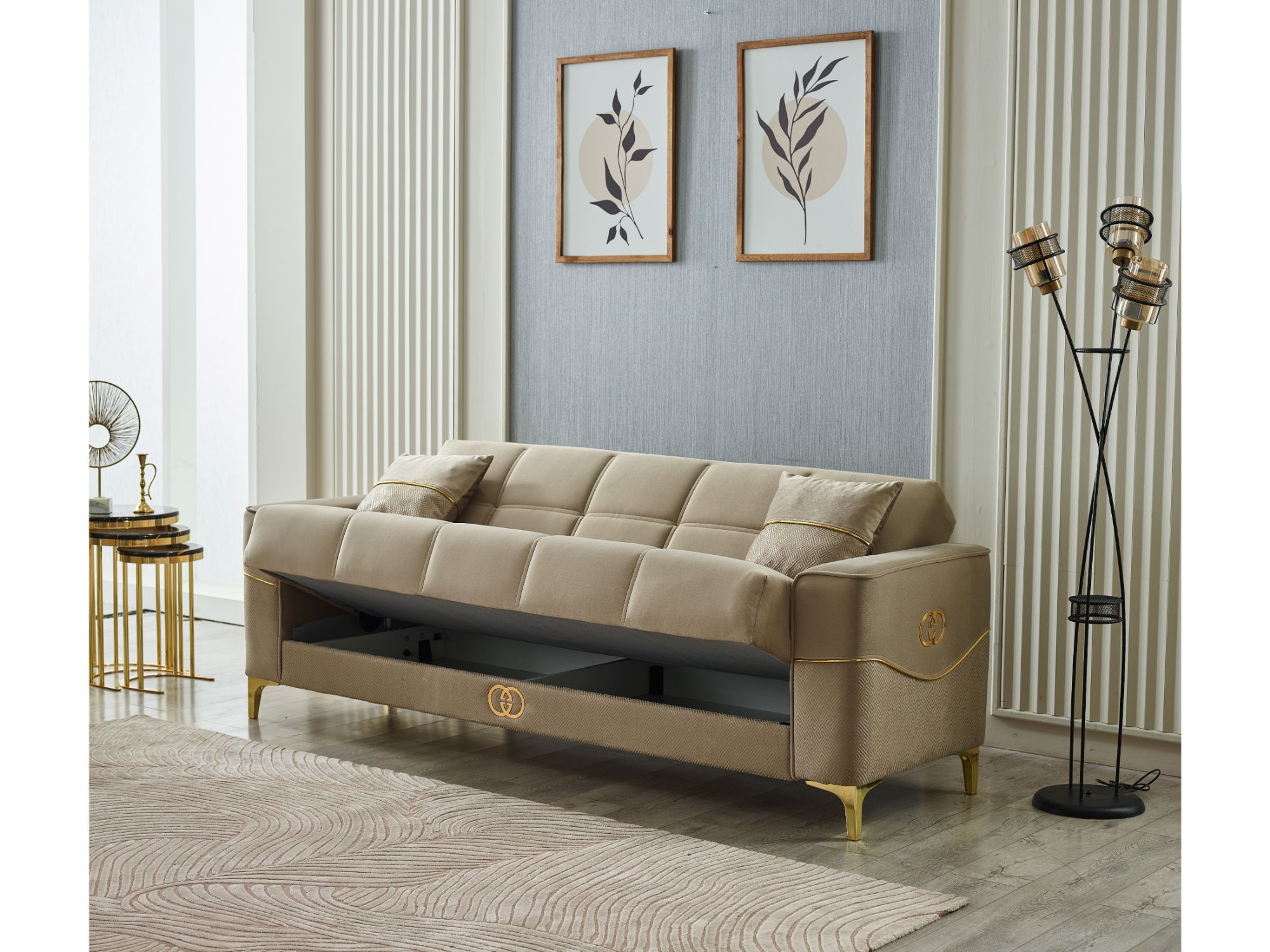 Clara 3-pieces (Sofa & Loveseat & Chair) Livingroom Set Beige
